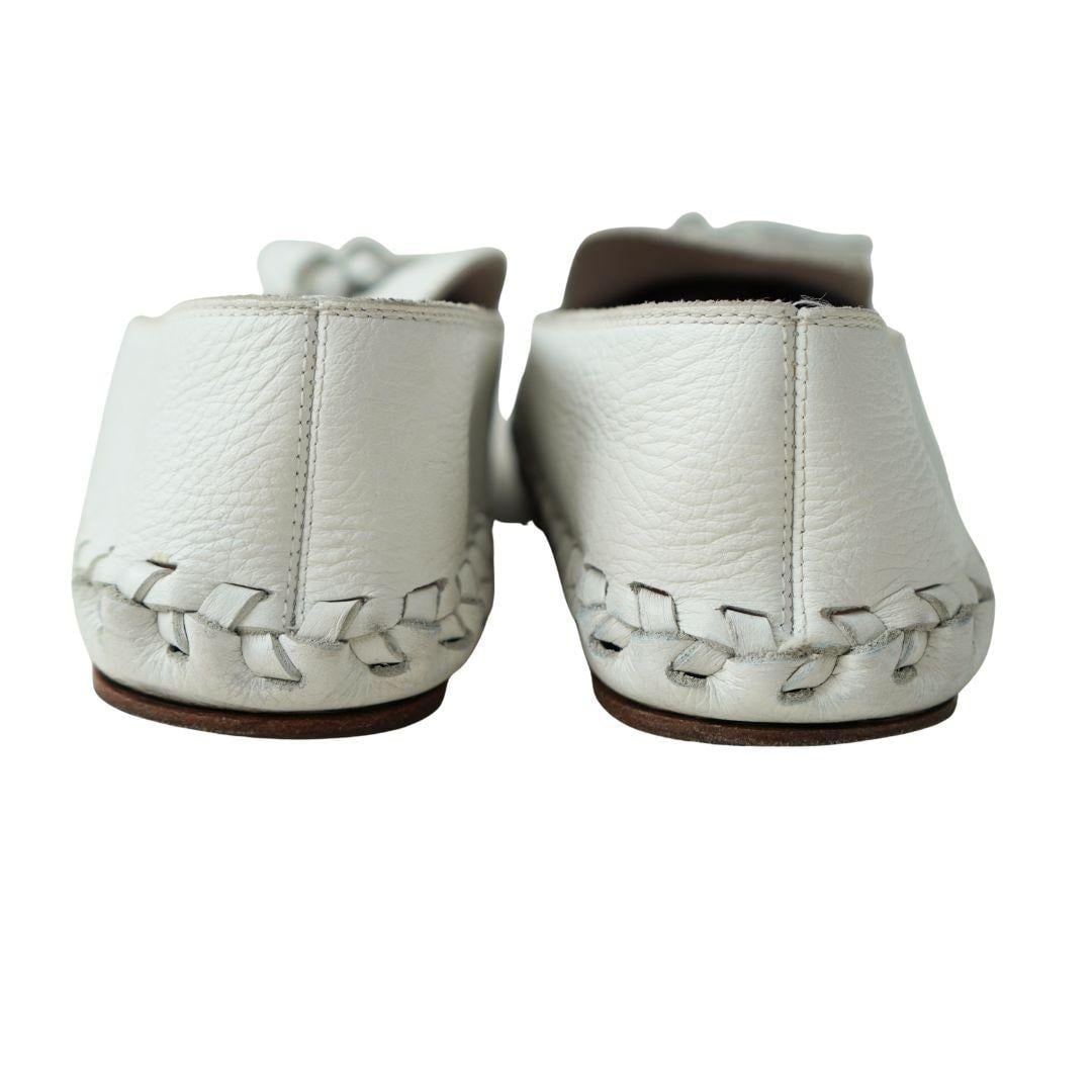 Celine White Leather Tassel Loafers sz 9.5 - 14