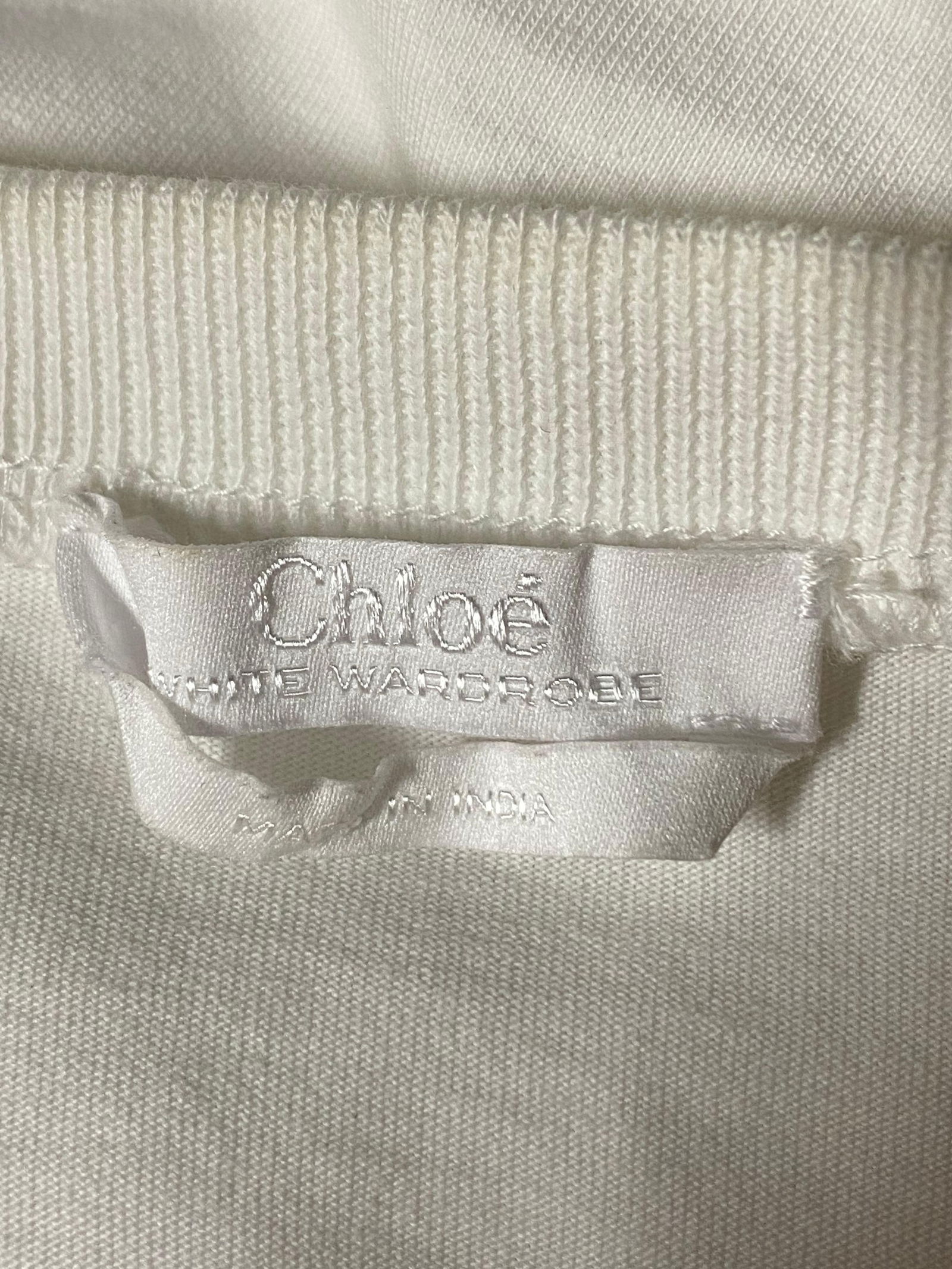 Chloe White Cotton Top Blouse, Size Medium - 19