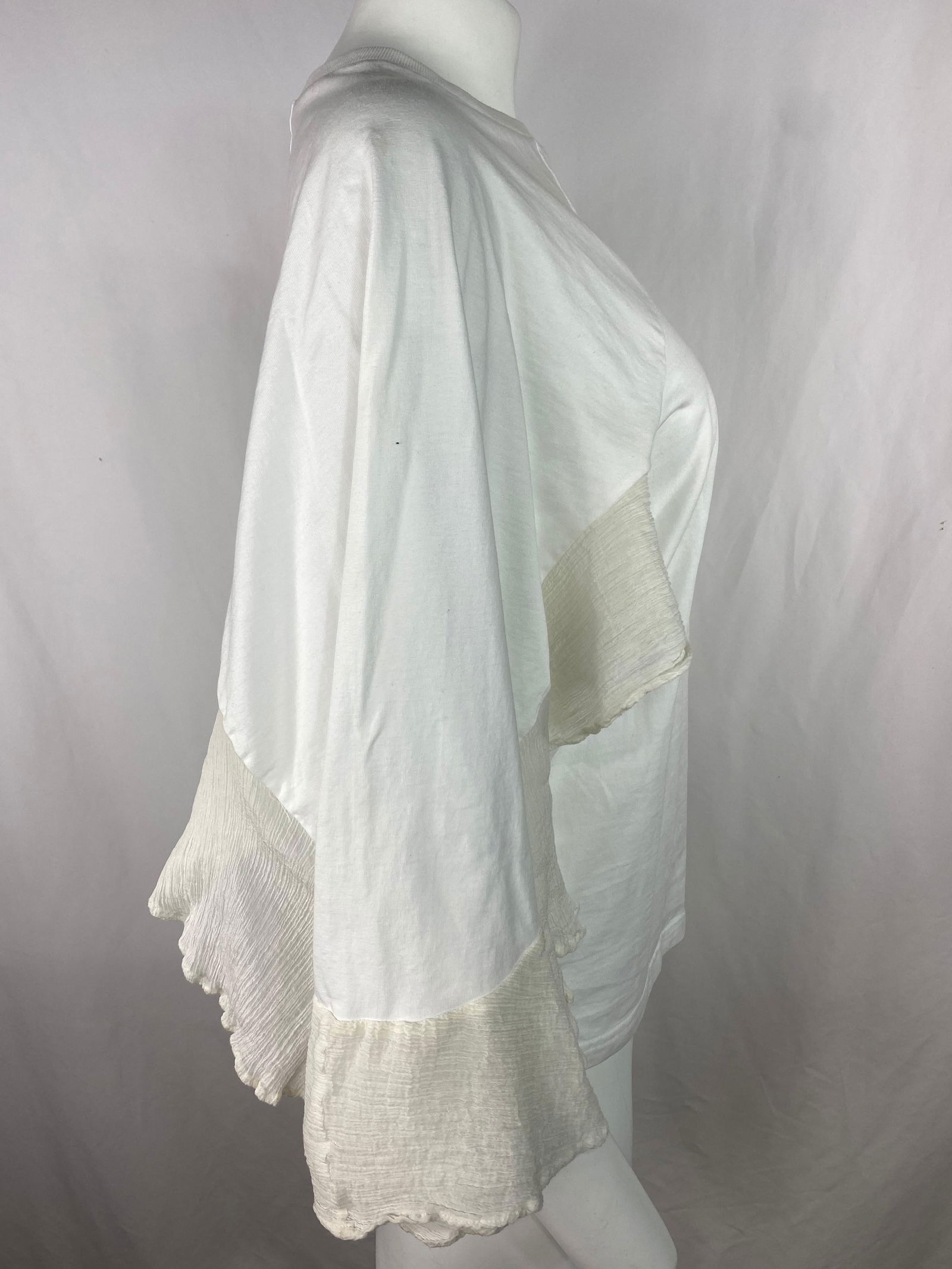 Chloe White Cotton Top Blouse, Size Medium - 2
