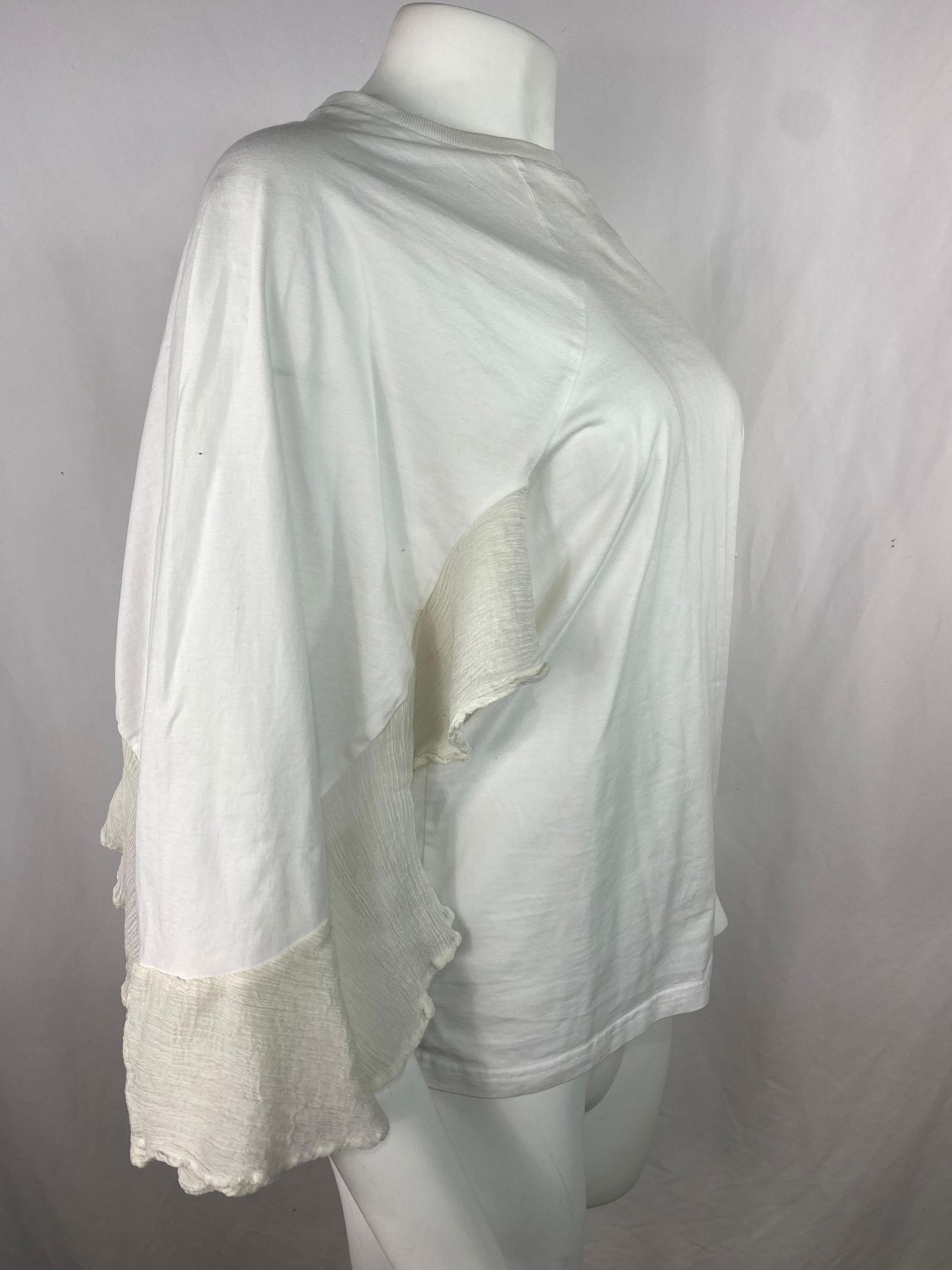 Chloe White Cotton Top Blouse, Size Medium - 8