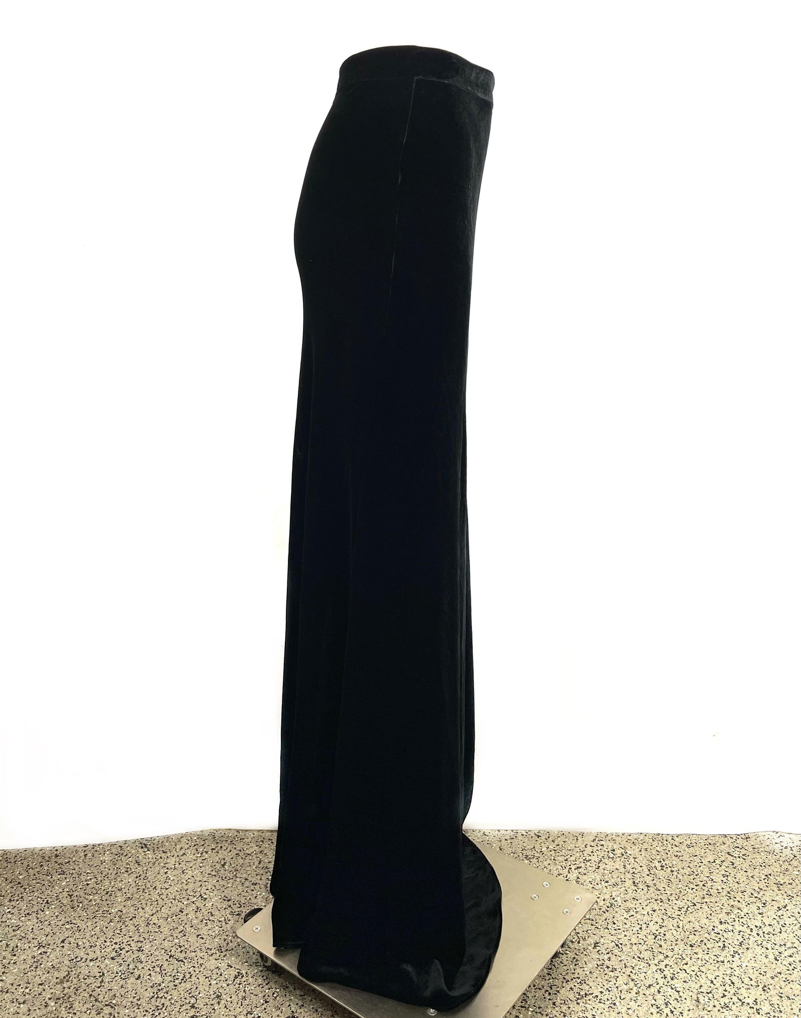 Roberto Cavalli Black Velvet Maxi Evening Skirt, Size 42 - 10