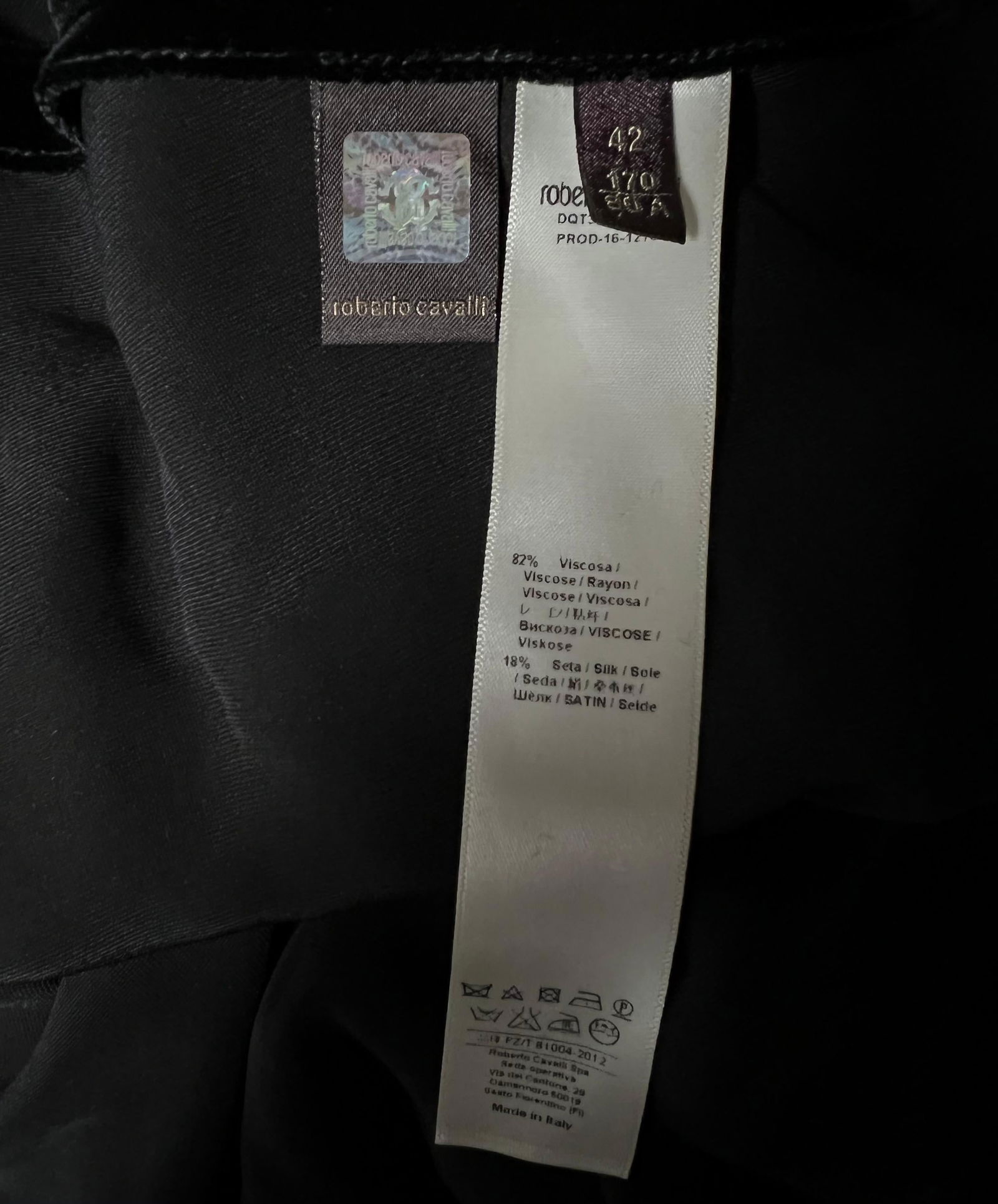 Roberto Cavalli Black Velvet Maxi Evening Skirt, Size 42 - 5