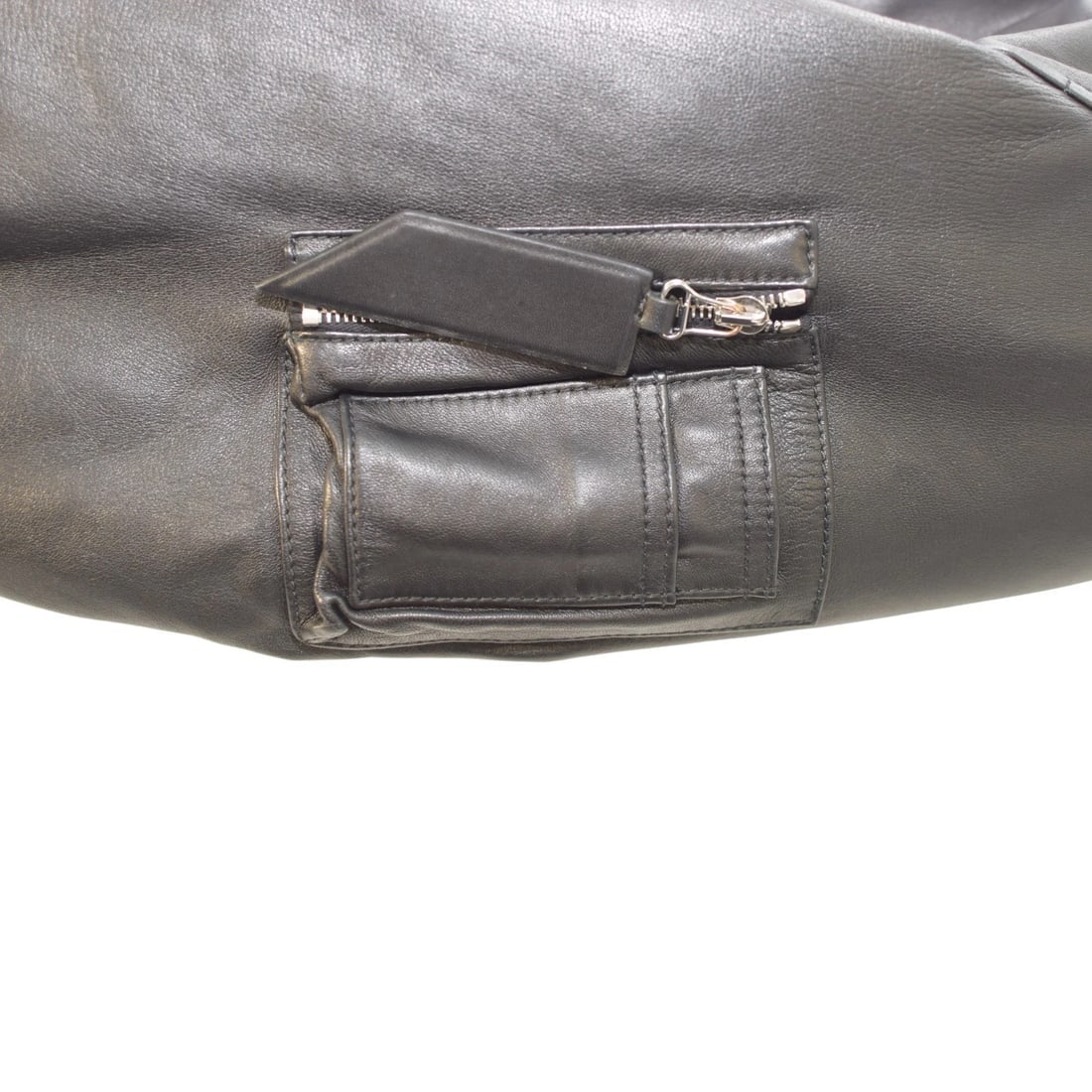 The Attico Anja Black Bomber Jacket 100% Lamb Leather Oversized IT40 / S-M - 10