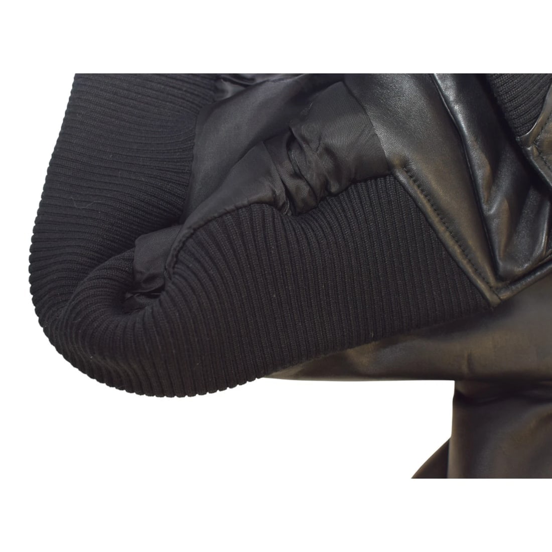 The Attico Anja Black Bomber Jacket 100% Lamb Leather Oversized IT40 / S-M - 12