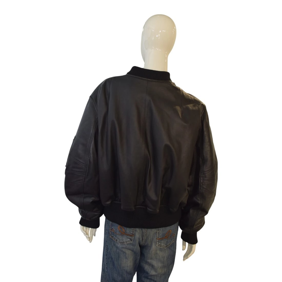 The Attico Anja Black Bomber Jacket 100% Lamb Leather Oversized IT40 / S-M - 4