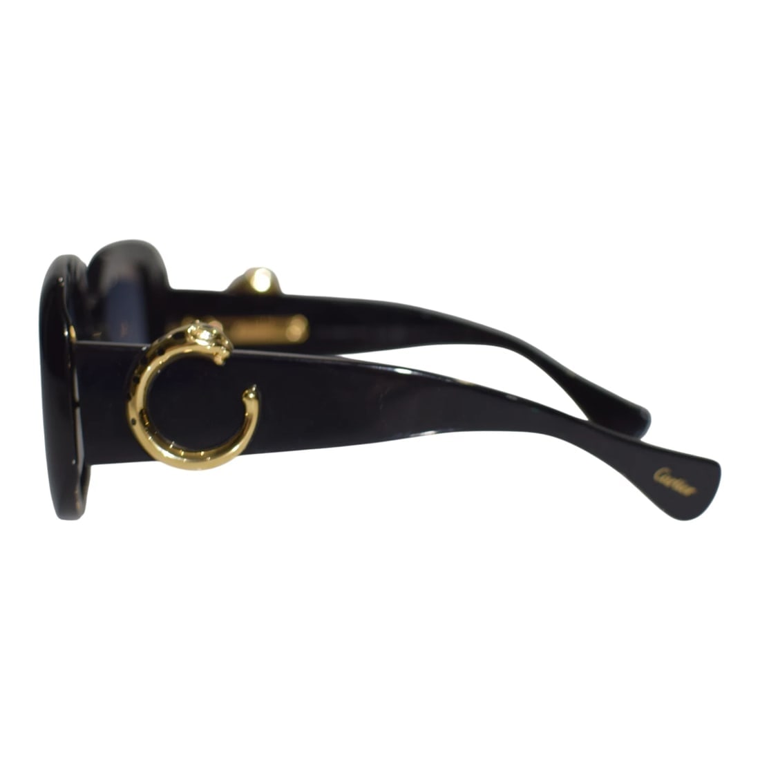 Cartier CT0471S Black with Gold Panther-C Acetate Square Sunglasses with box - 10