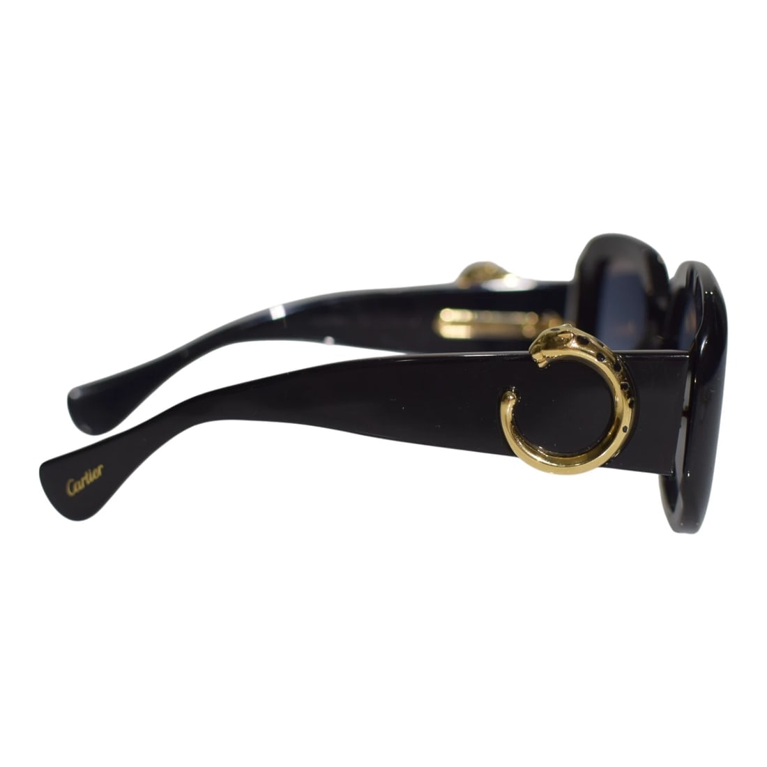 Cartier CT0471S Black with Gold Panther-C Acetate Square Sunglasses with box - 12