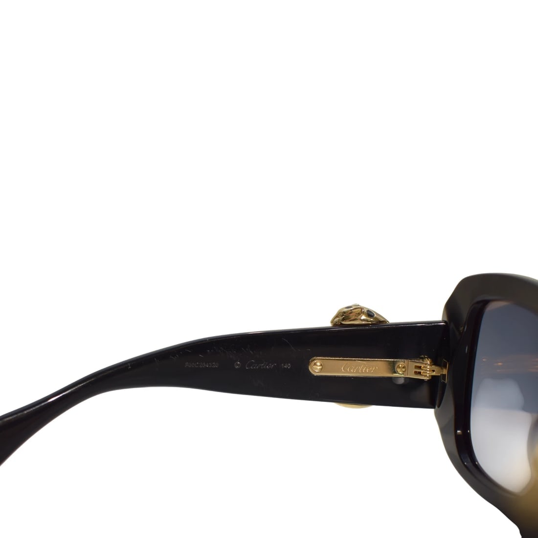 Cartier CT0471S Black with Gold Panther-C Acetate Square Sunglasses with box - 15