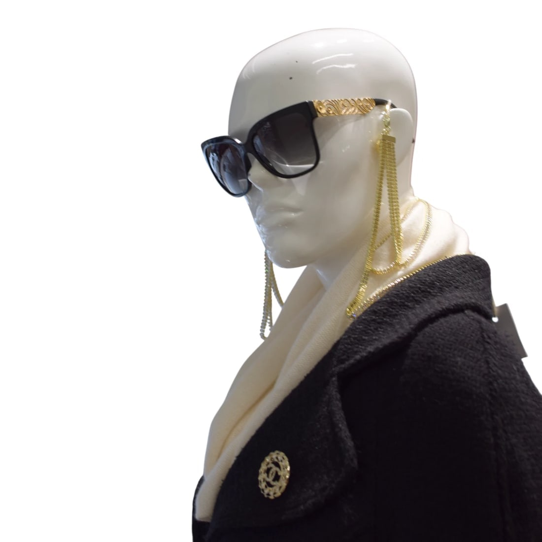 Cartier CT0471S Black with Gold Panther-C Acetate Square Sunglasses with box - 18