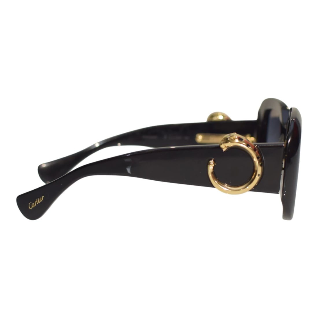 Cartier CT0471S Black with Gold Panther-C Acetate Square Sunglasses with box - 5
