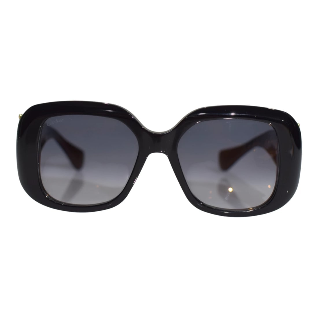 Cartier CT0471S Black with Gold Panther-C Acetate Square Sunglasses with box - 9
