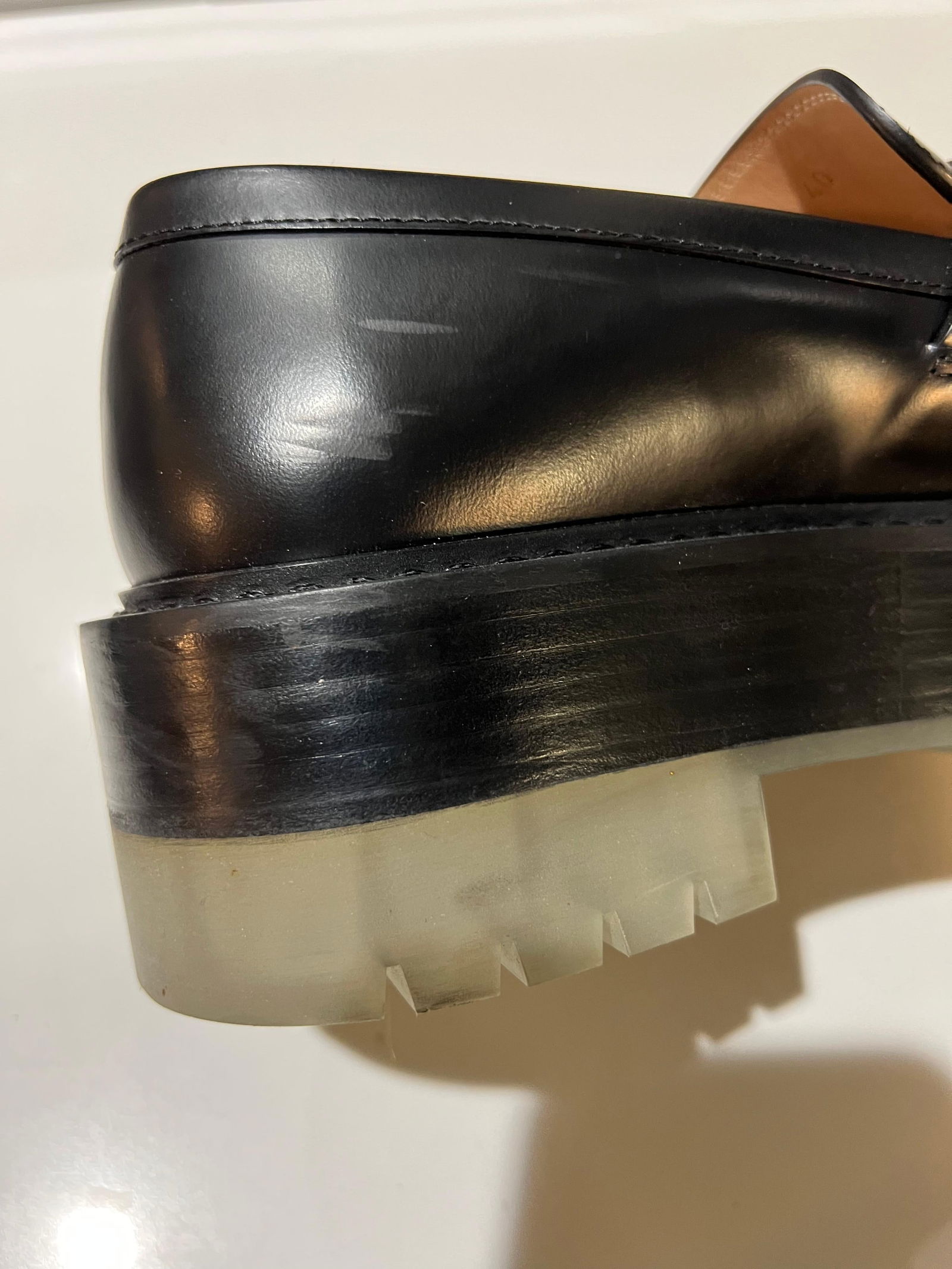 Bottega Veneta Black Leather Loafer Shoes, Size 40 - 15