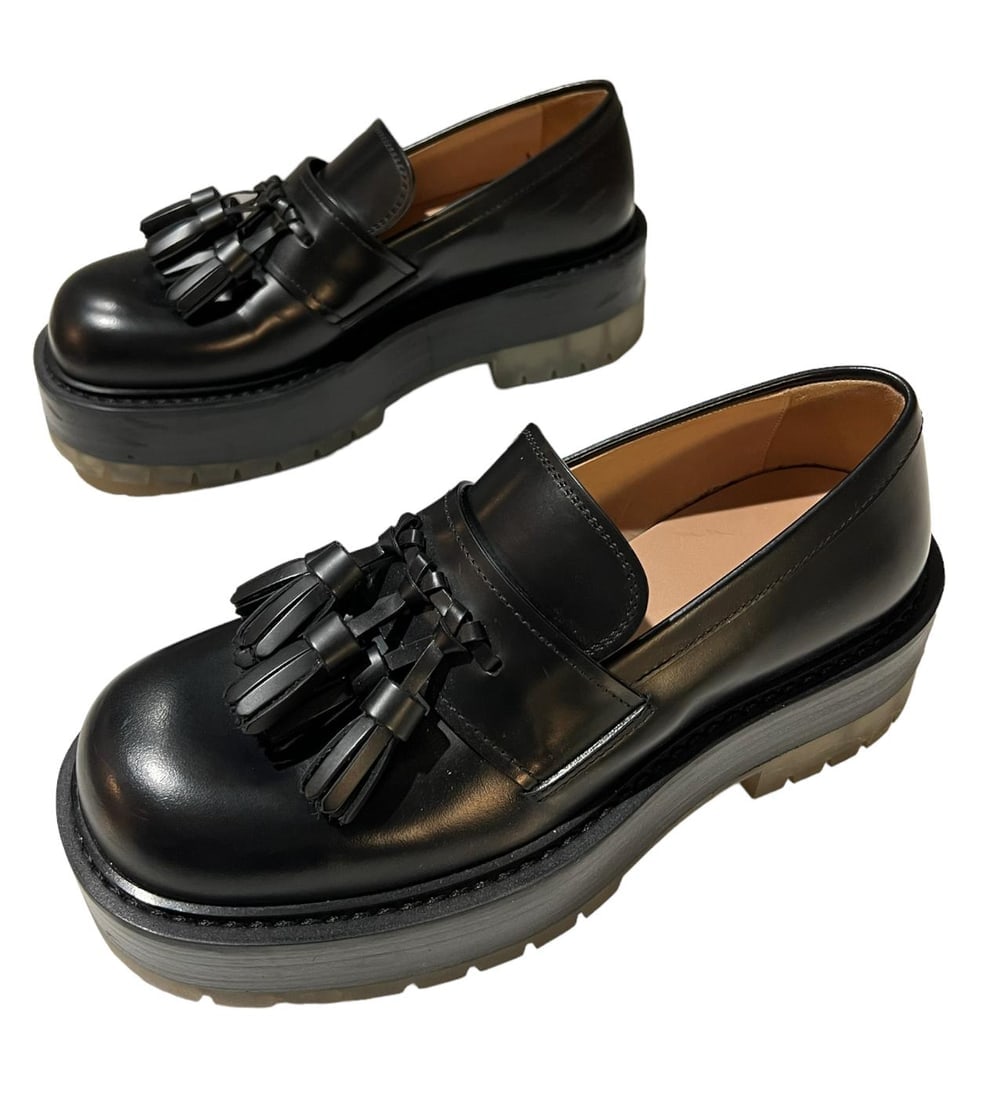 Bottega Veneta Black Leather Loafer Shoes, Size 40 - 9