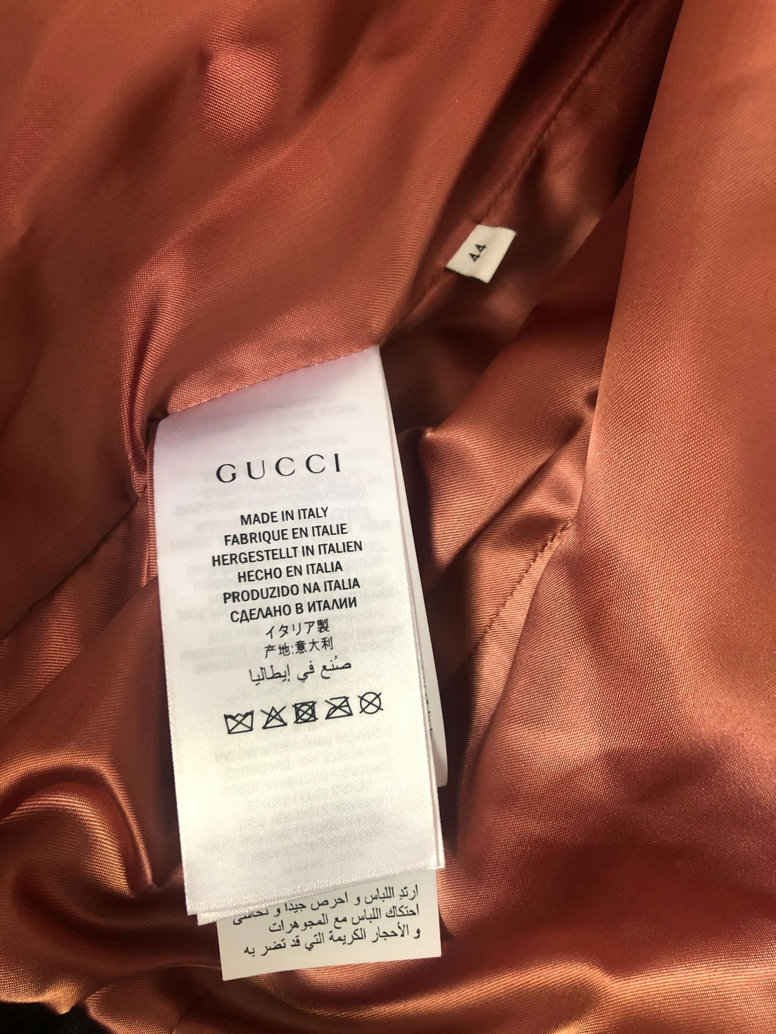 GUCCI Brown Leather Moto Jacket w/ Pearls Size 44 - 4