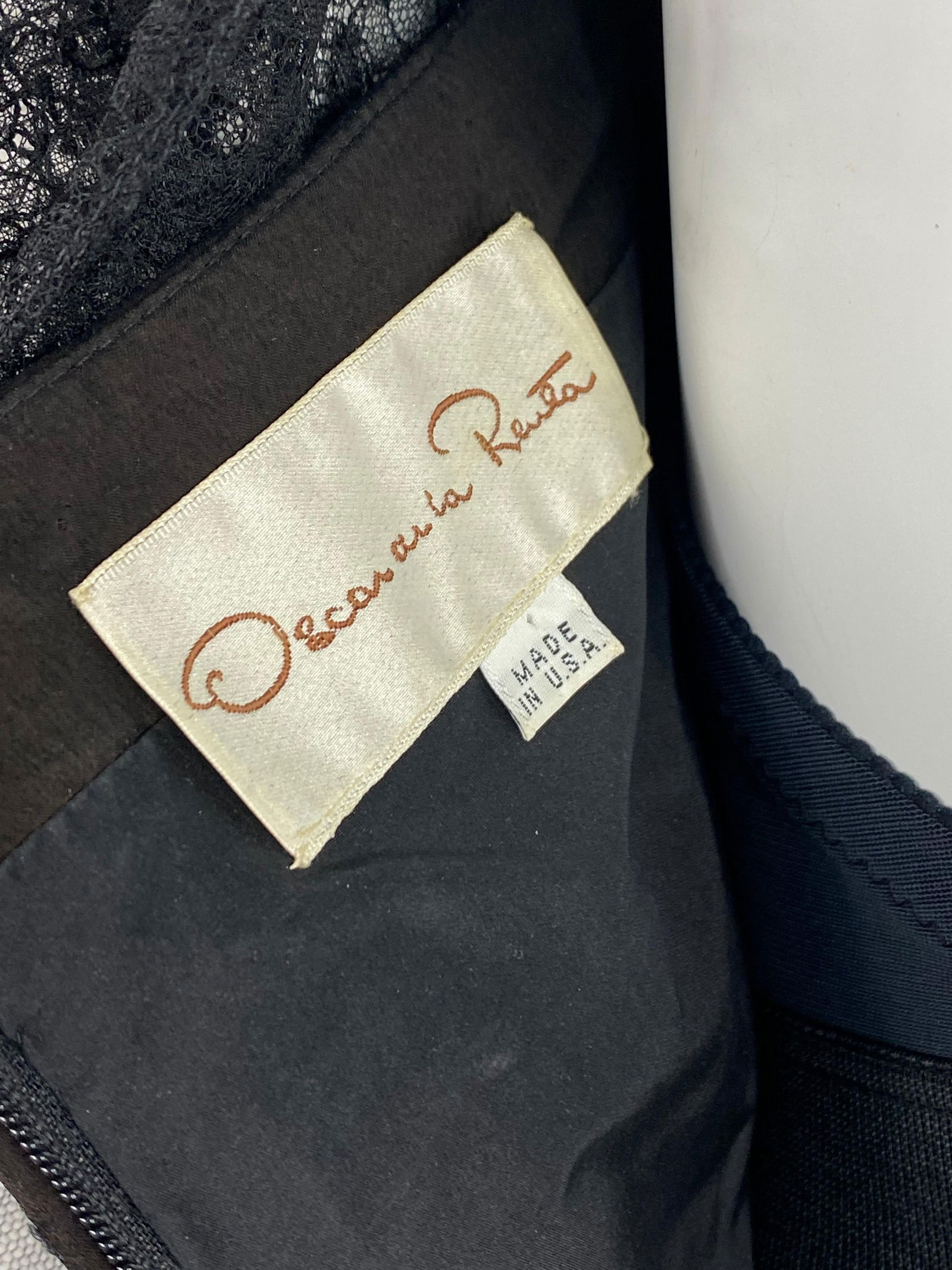 Oscar de la Renta Brown Lace Mini Dress - 14