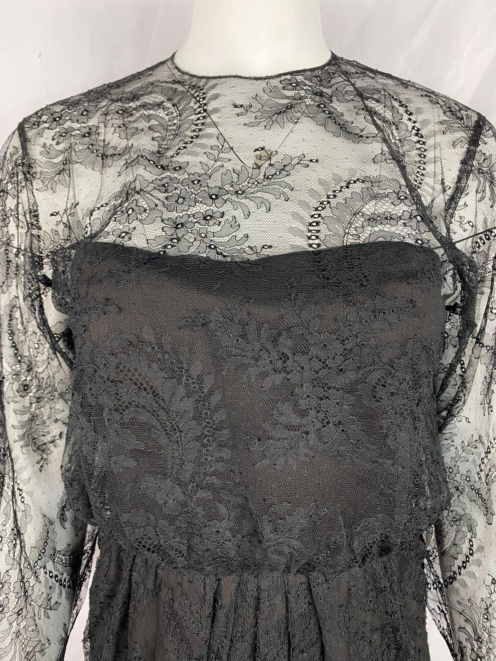 Oscar de la Renta Brown Lace Mini Dress - 16