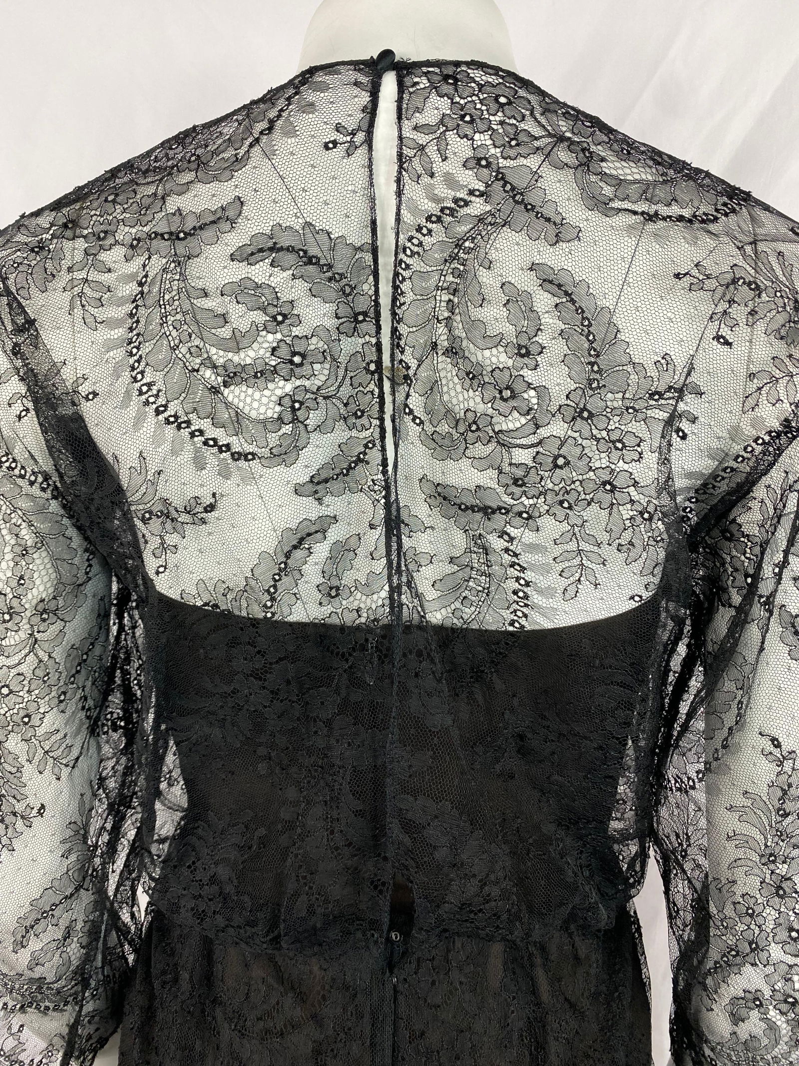 Oscar de la Renta Brown Lace Mini Dress - 3