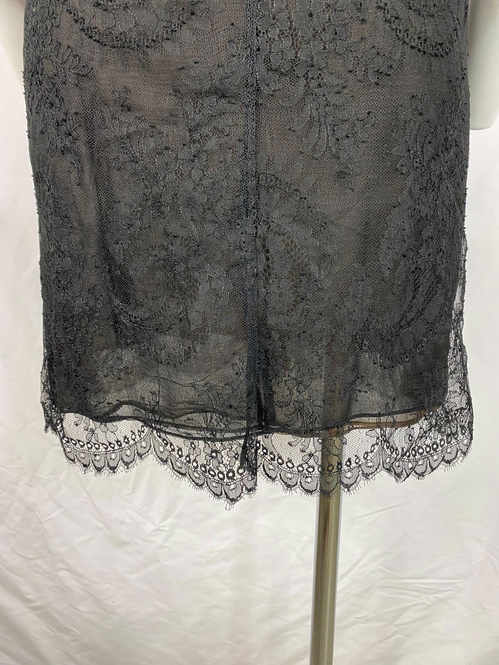 Oscar de la Renta Brown Lace Mini Dress - 4