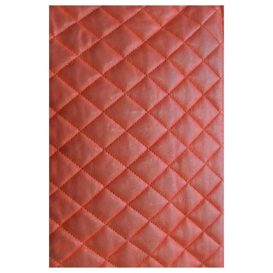 Chanel Red Calf Leather Chain Around Maxi Flap Bag - 11