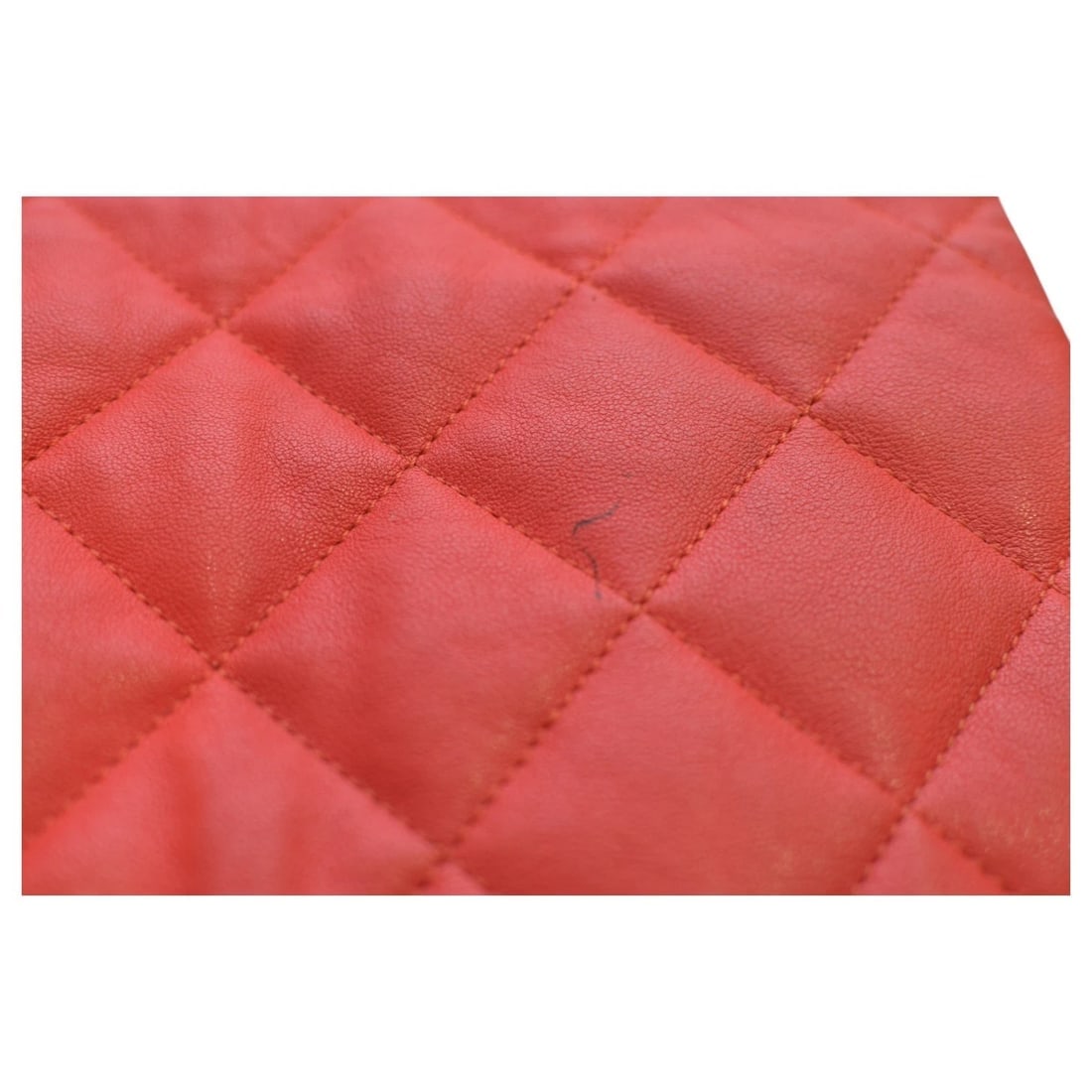 Chanel Red Calf Leather Chain Around Maxi Flap Bag - 13