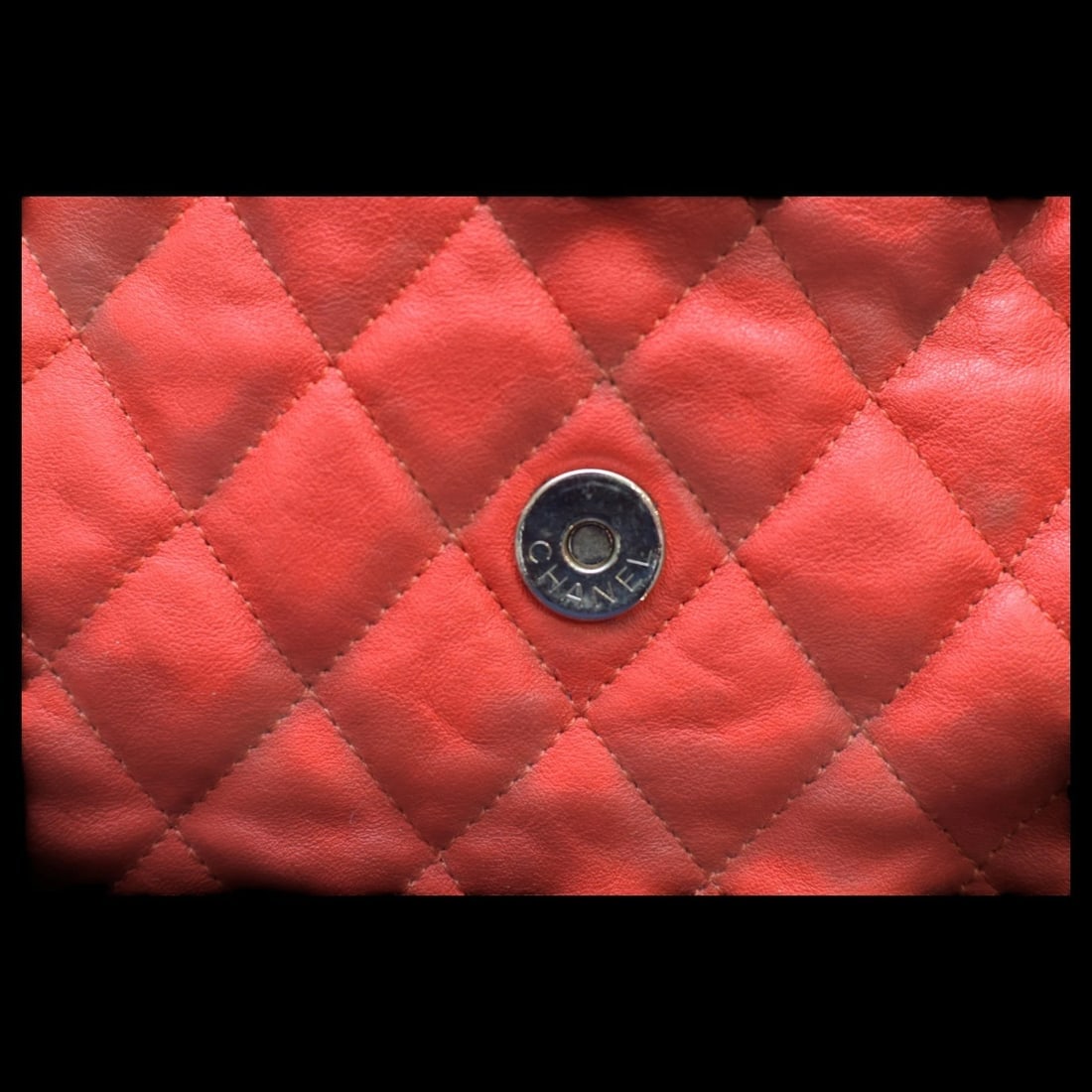 Chanel Red Calf Leather Chain Around Maxi Flap Bag - 14