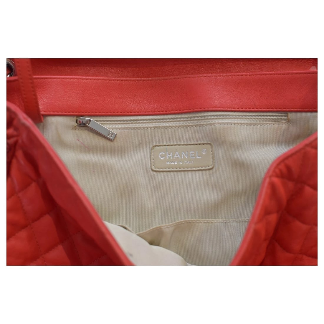 Chanel Red Calf Leather Chain Around Maxi Flap Bag - 15