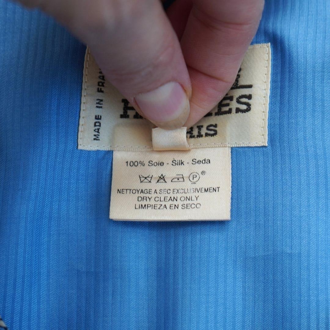 Hermès Blue Silk Buttoned Vest - 5