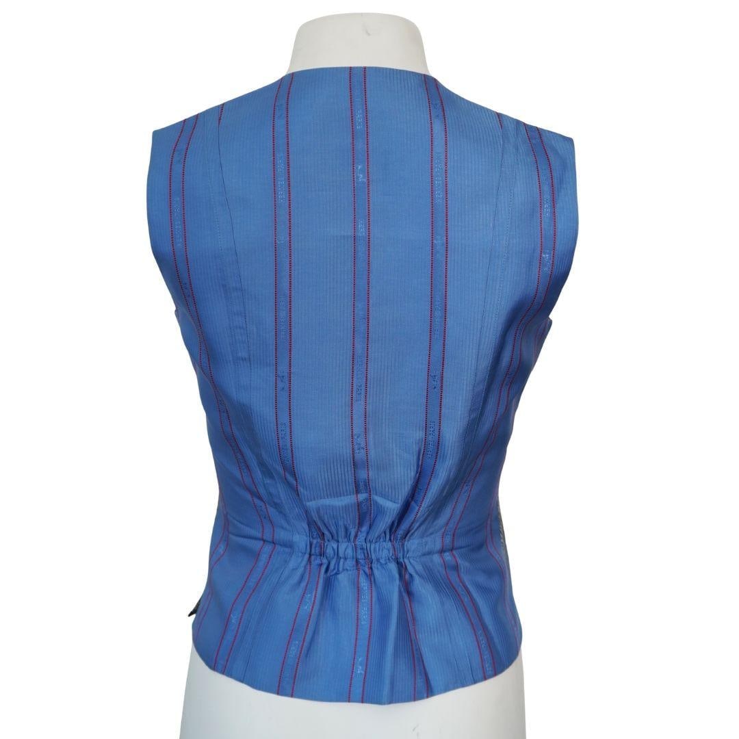 Hermès Blue Silk Buttoned Vest - 9