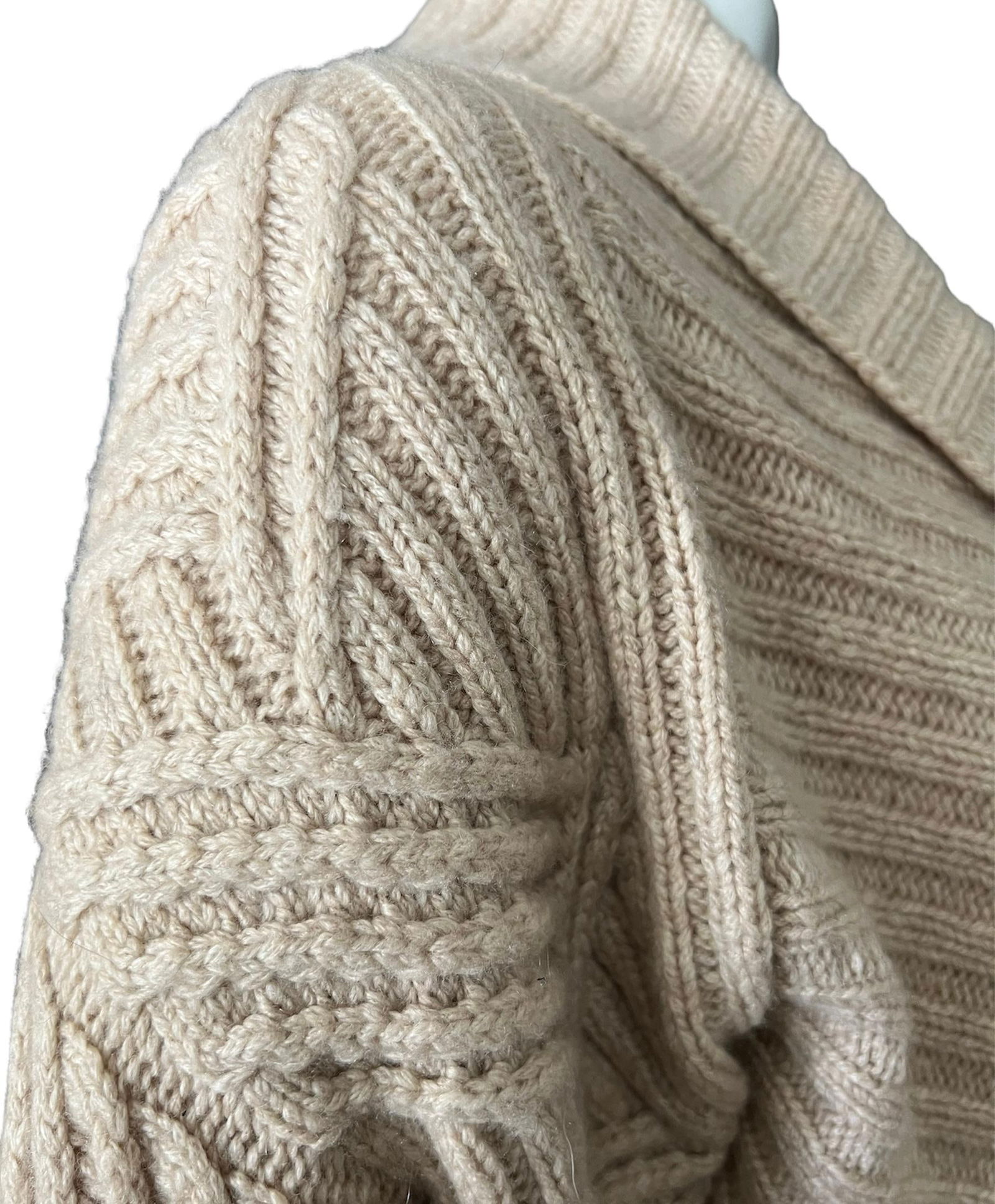 Vintage Oscar de la Renta Beige Cardigan Sweater, Size Small - 12