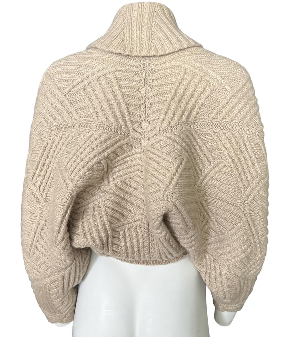 Vintage Oscar de la Renta Beige Cardigan Sweater, Size Small - 13