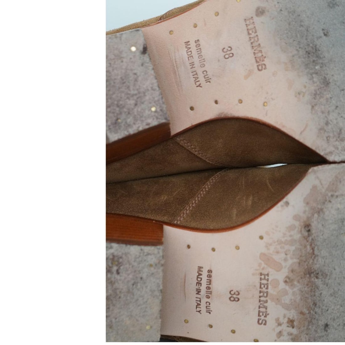 Hermès Brown Suede Calfskin Folk 35 Embroidered Cowboy Boots sz 38 - 19