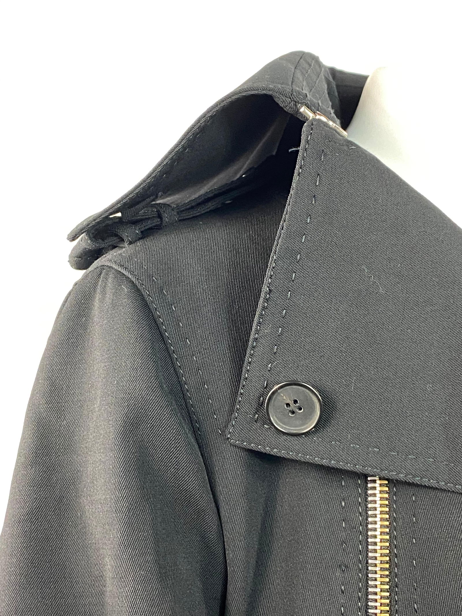 Gianfranco Ferre Black Wool Long Coat Jacket w/ Belt Size 44 - 18