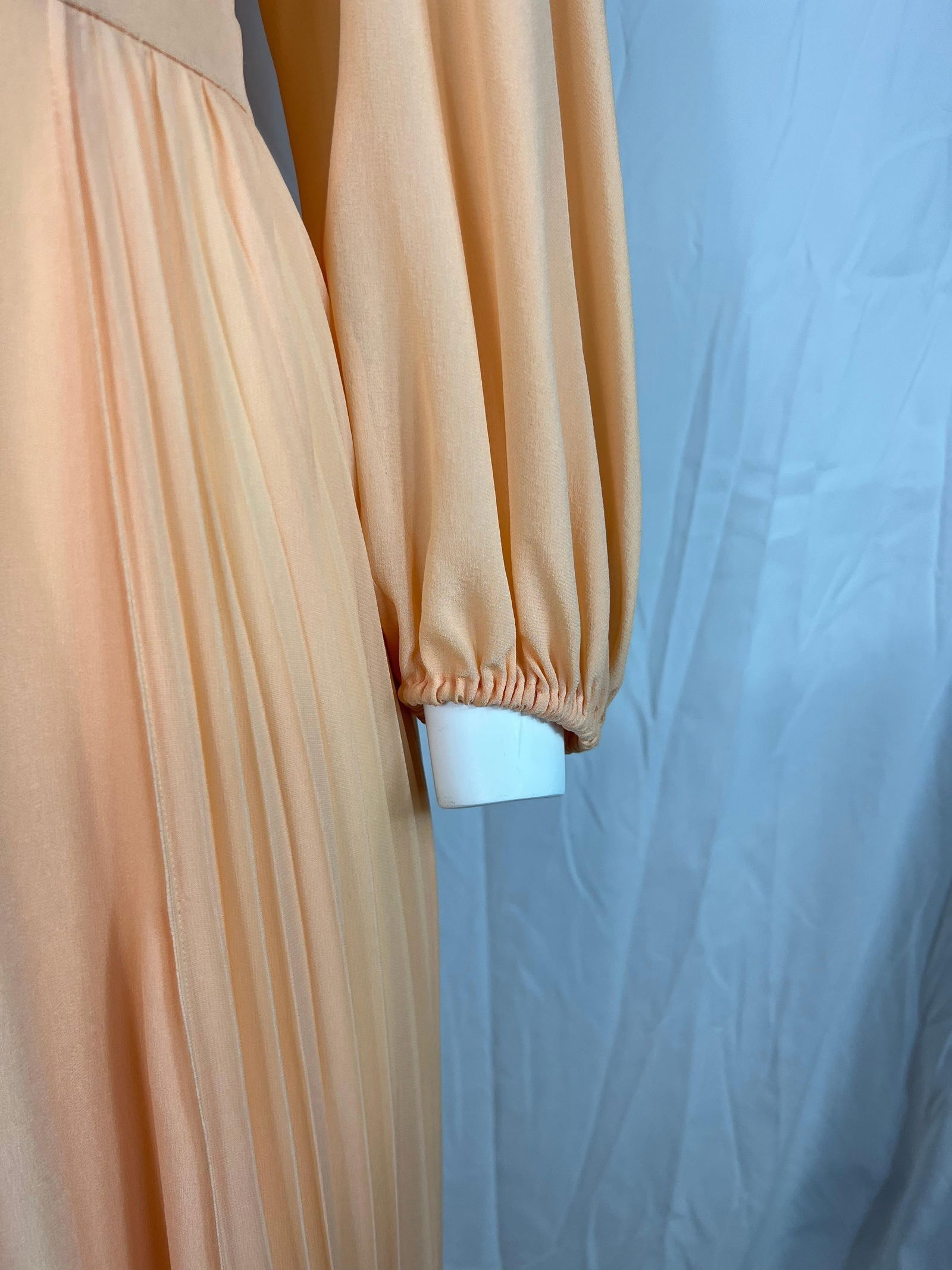 Chloe Peach Silk Pleated Maxi Dress, Size 36 - 11