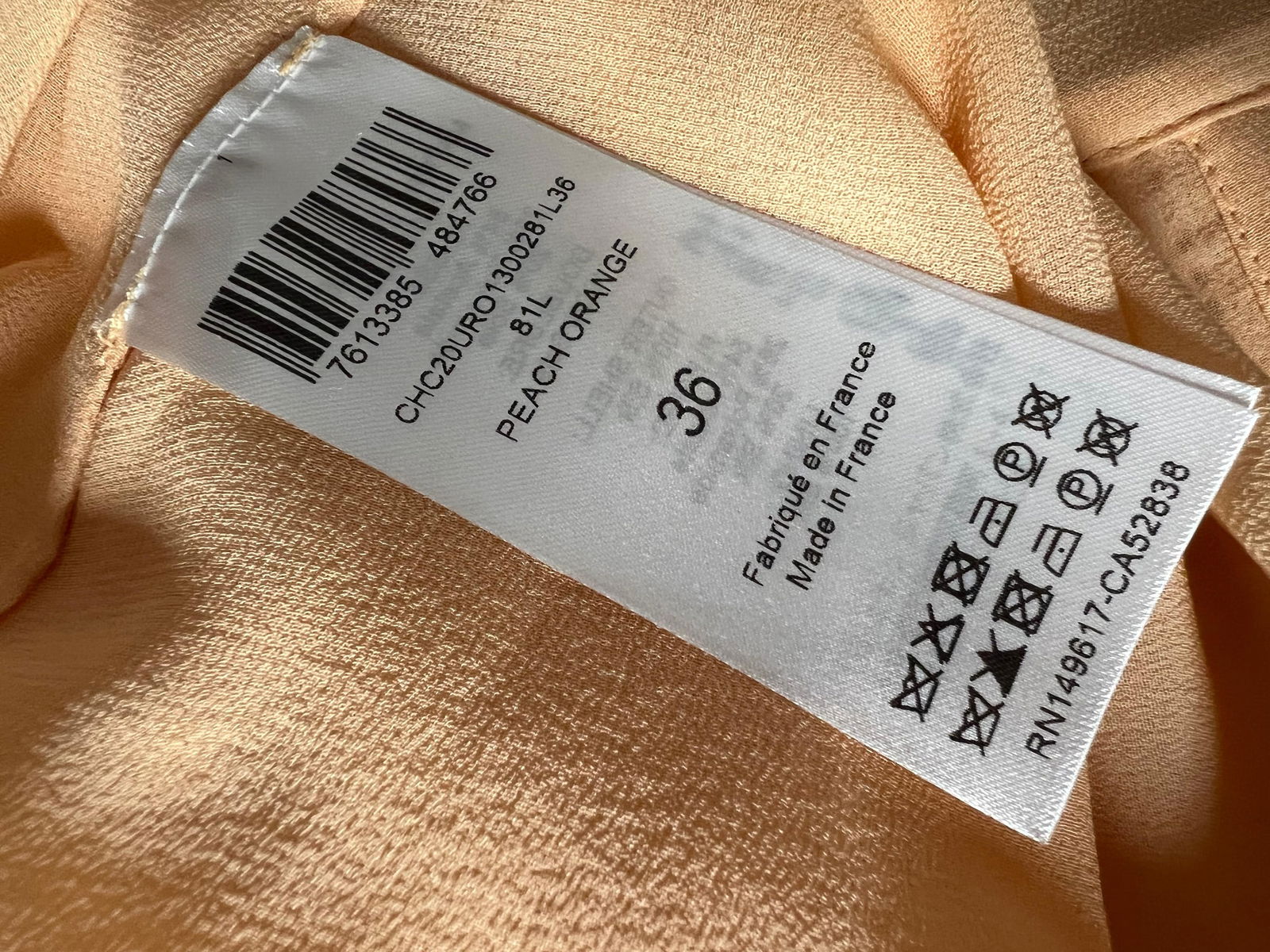 Chloe Peach Silk Pleated Maxi Dress, Size 36 - 14