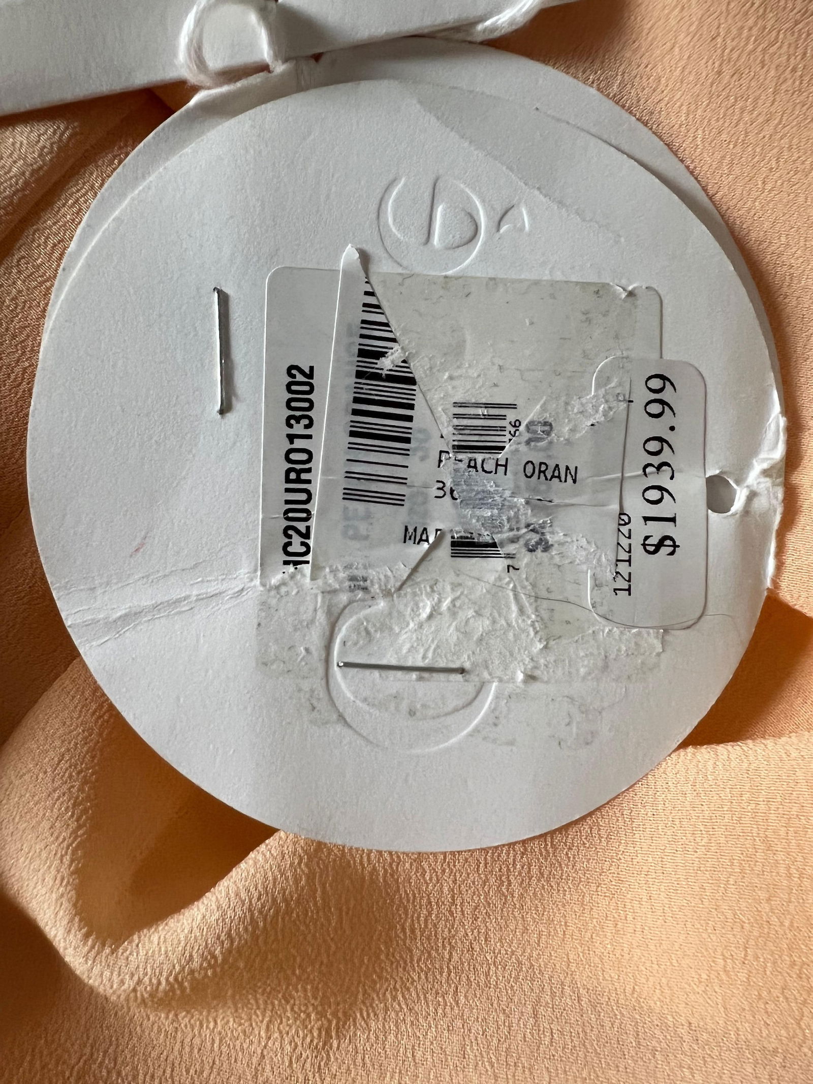 Chloe Peach Silk Pleated Maxi Dress, Size 36 - 16