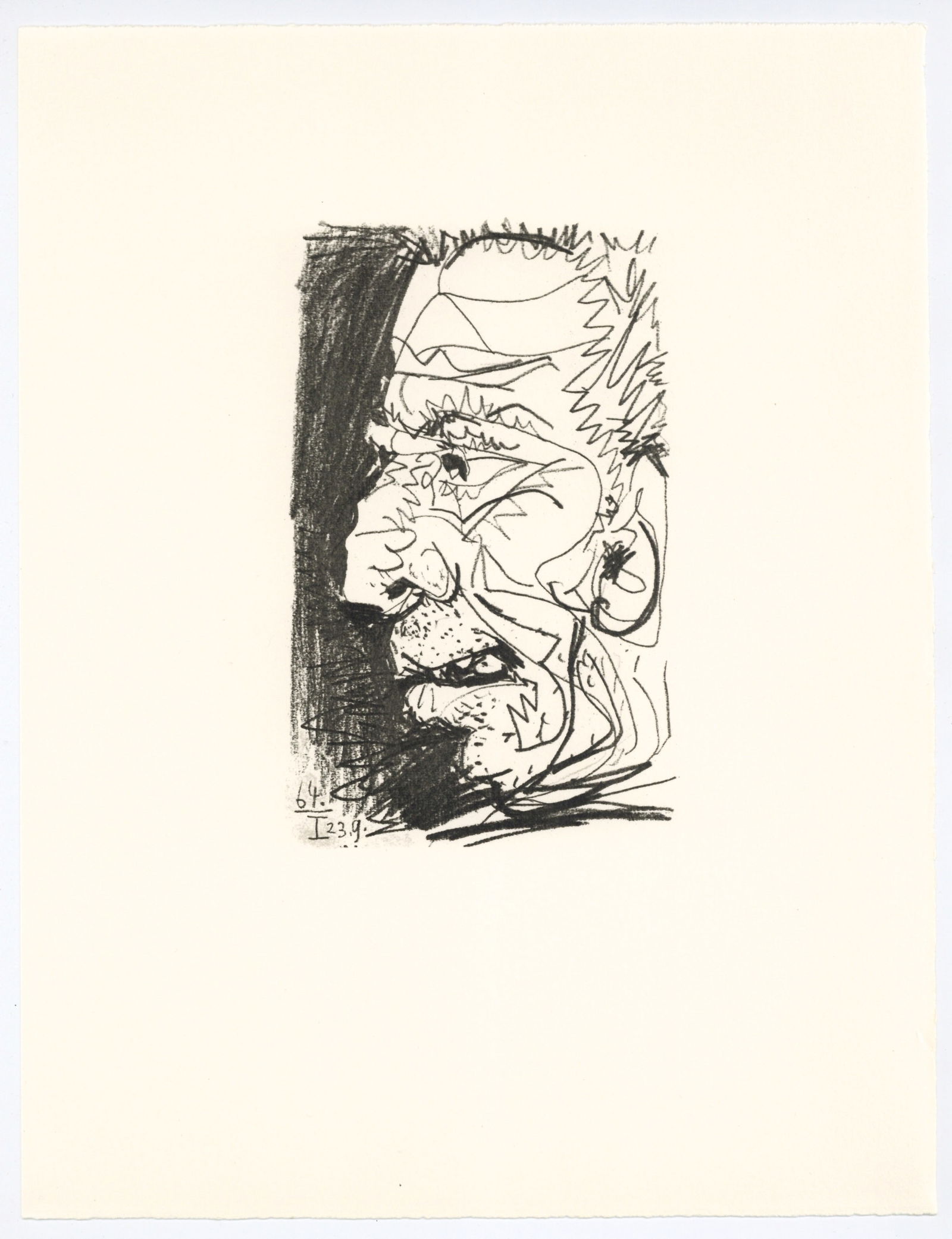Pablo Picasso lithograph "Le Gout du Bonheur": Title: Pablo Picasso lithograph "Le Gout du Bonheur" Description: Medium: lithograph (after the drawing). This Picasso lithograph from the "Le Gout du Bonheur" portfolio (the French title translates