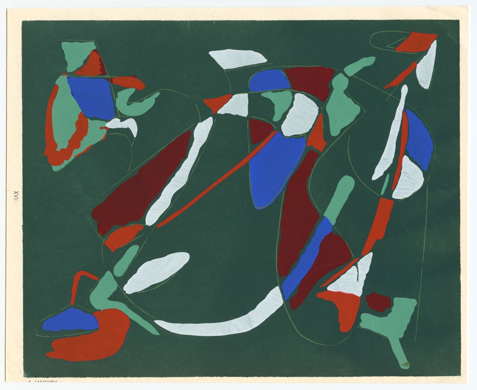 Andre Lanskoy pochoir | Temoignages pour l'art abstrait: Title: Andre Lanskoy pochoir | Temoignages pour l'art abstrait Description: Medium: pochoir. Printed in 1952 for the Temoignages pour l'art abstrait portfolio (Witnesses for Abstract Art) and