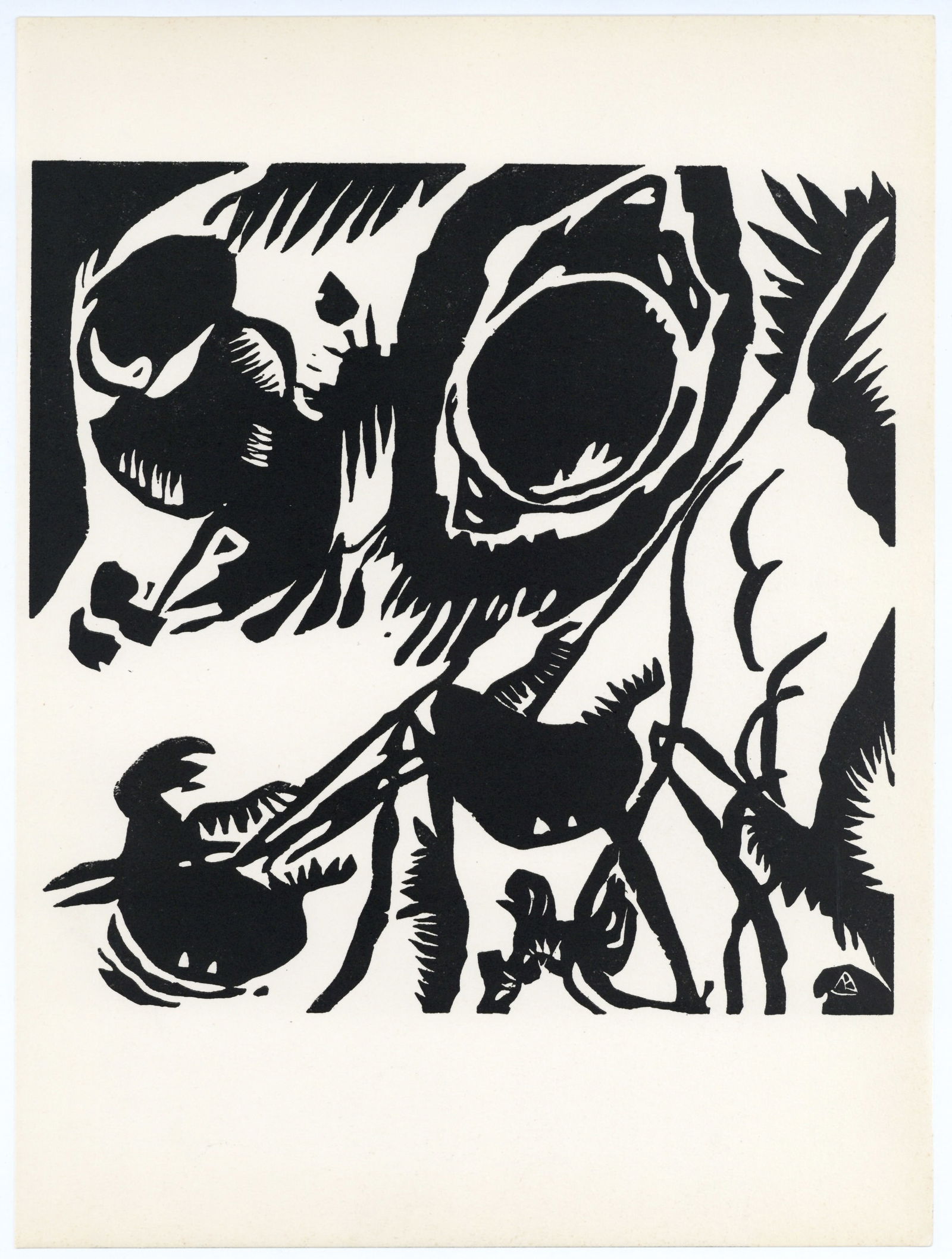 Wassily Kandinsky "Motif aus Improvisation 25: The Garden of Love": Title: Wassily Kandinsky "Motif aus Improvisation 25: The Garden of Love" Description: Medium: woodcut (after Kandinsky). Printed in 1959 for the art revue of XXe Siecle (issue number 13) and