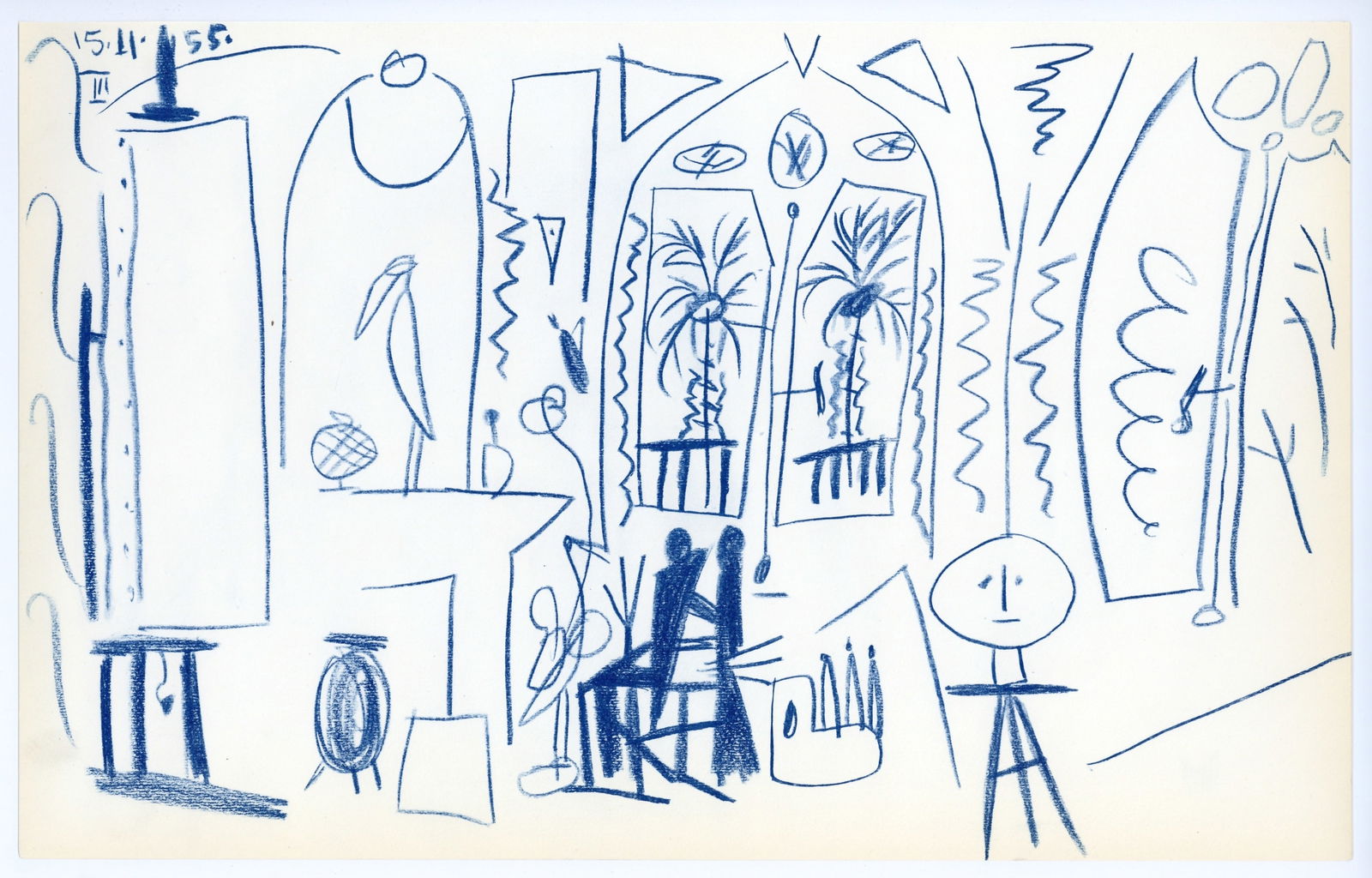 Pablo Picasso lithograph | Carnet Californie: Title: Pablo Picasso lithograph | Carnet Californie Description: Medium: lithograph (after the sketch). Executed as a sketchbook drawing during the middle 1950's and subsequently made available by