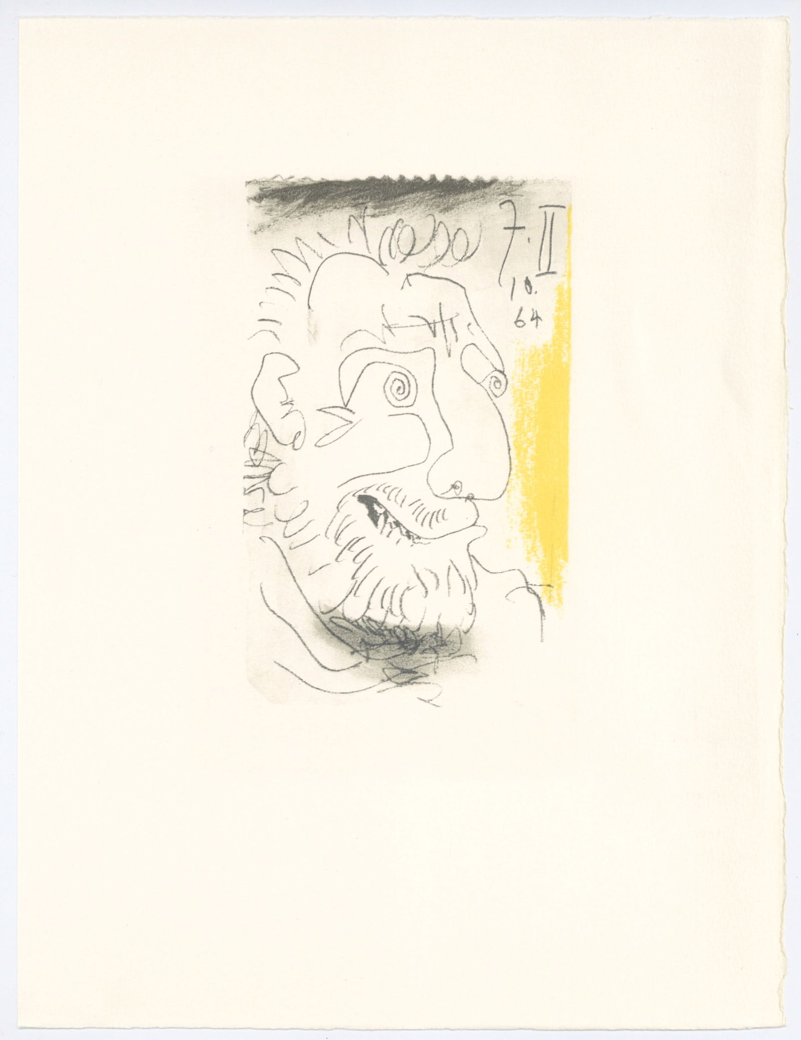 Pablo Picasso lithograph "Le Gout du Bonheur": Title: Pablo Picasso lithograph "Le Gout du Bonheur" Description: Medium: lithograph (after the drawing). This Picasso lithograph from the "Le Gout du Bonheur" portfolio (the French title translates