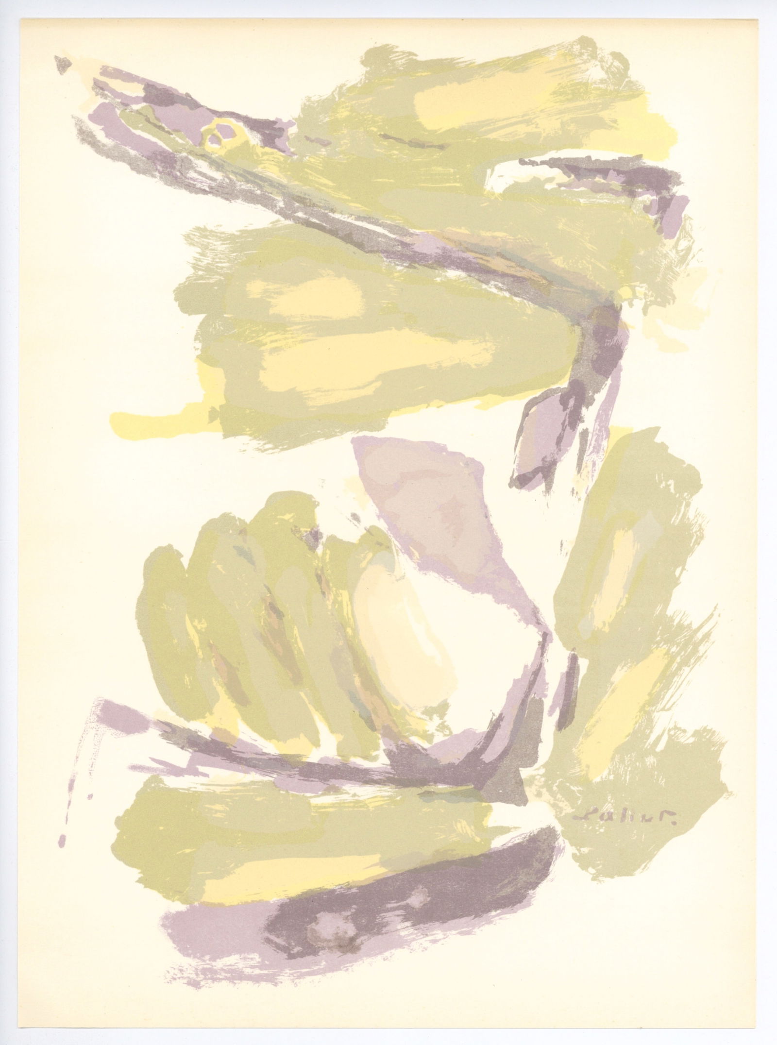 Pierre Pallut original lithograph, 1964: Title: Pierre Pallut original lithograph, 1964 Description: Medium: original lithograph. Printed in 1964 for the special edition of Derriere le Miroir (No. 144-145-146) devoted in homage to Georges