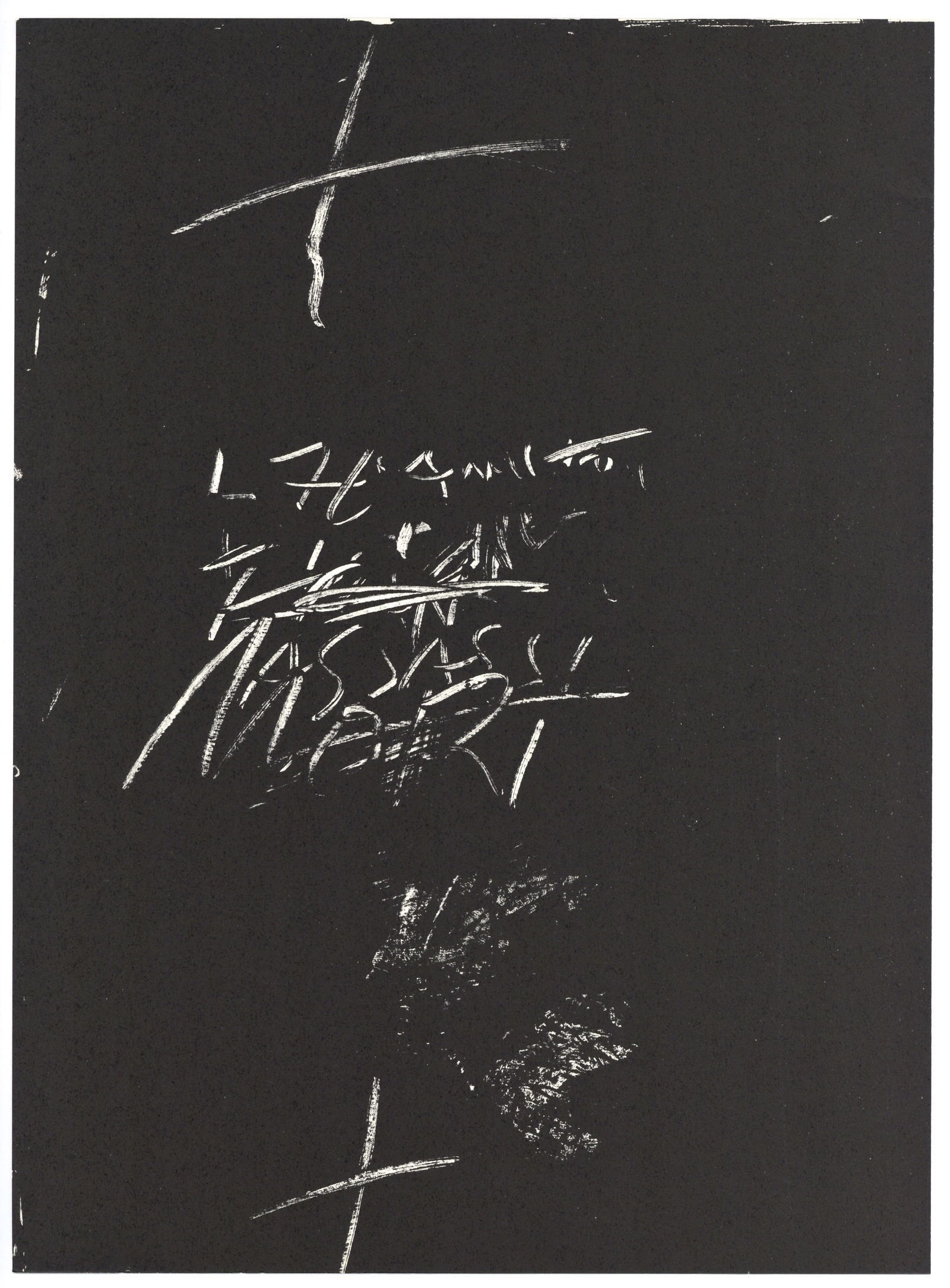 Antoni Tapies original lithograph: Title: Antoni Tapies original lithograph Description: Medium: original lithograph. Catalogue reference: Galfetti 408b. Executed for Derriere le Miroir (issue No. 210) in 1974, and published in Paris