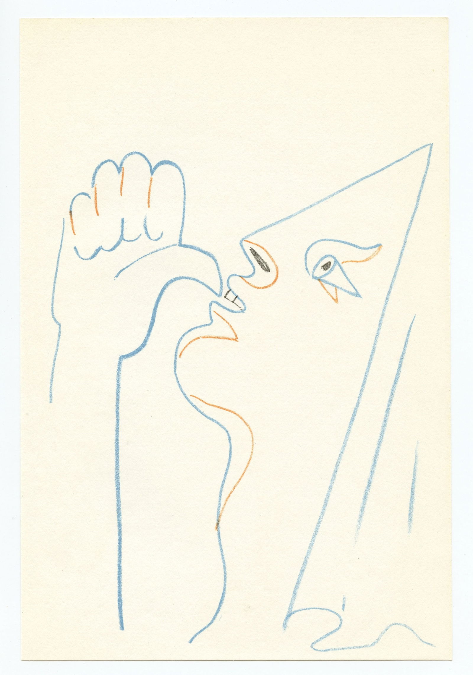 Jean Cocteau original lithograph | Antigone: Title: Jean Cocteau original lithograph | Antigone Description: Medium: original lithograph. Printed in Paris in 1957 at the Mourlot Freres atelier. Size: 8 3/4 x 6 inches (225 x 150 mm). Artist,