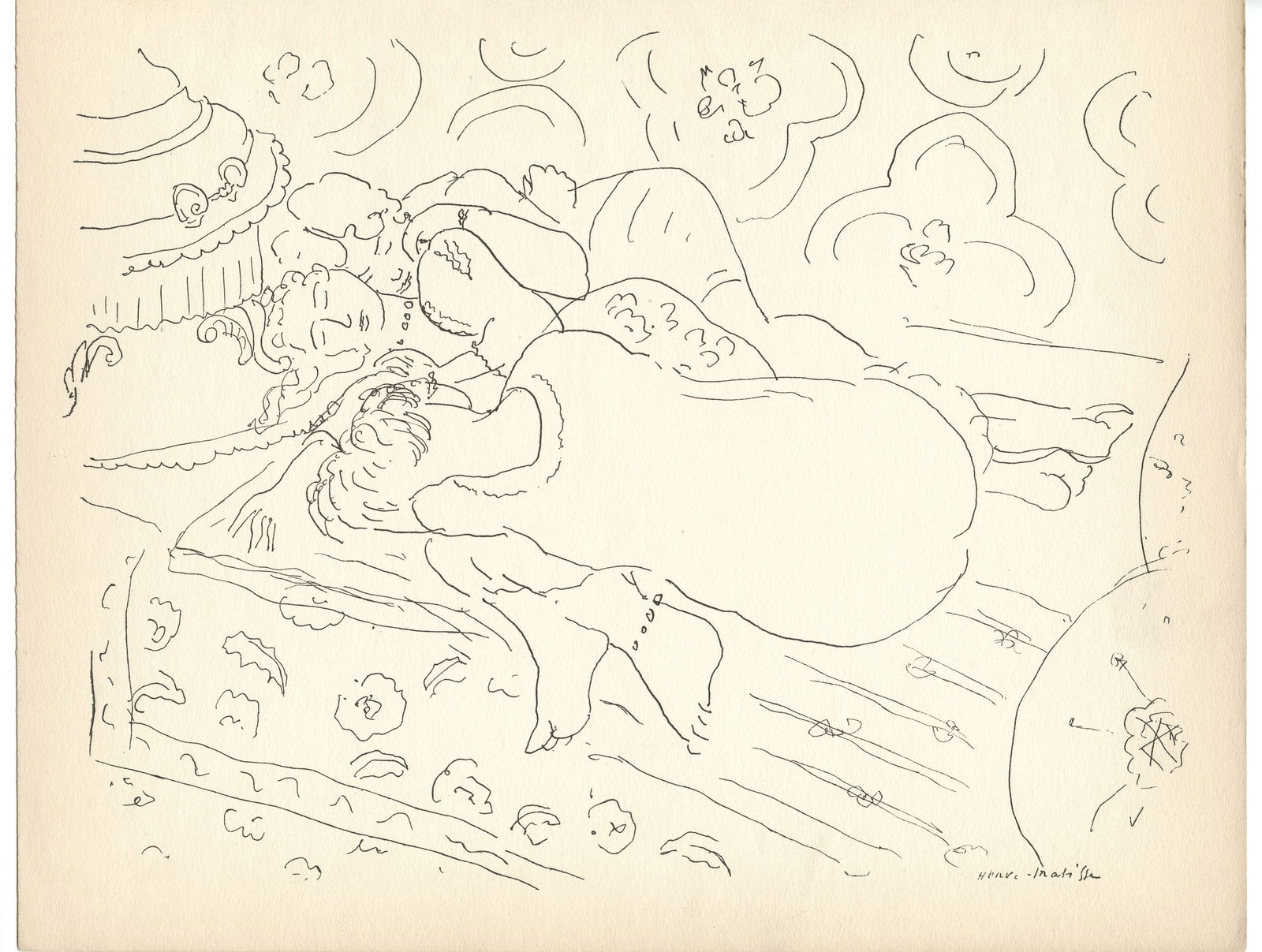 Henri Matisse (Odalisque) 1929: Title: Henri Matisse (Odalisque) 1929 Description: Medium: collotype (after the drawing). Printed in 1929 and published in Paris by Editions Chroniques du Jour in an edition of 650. Size: 8 1/2 x 11