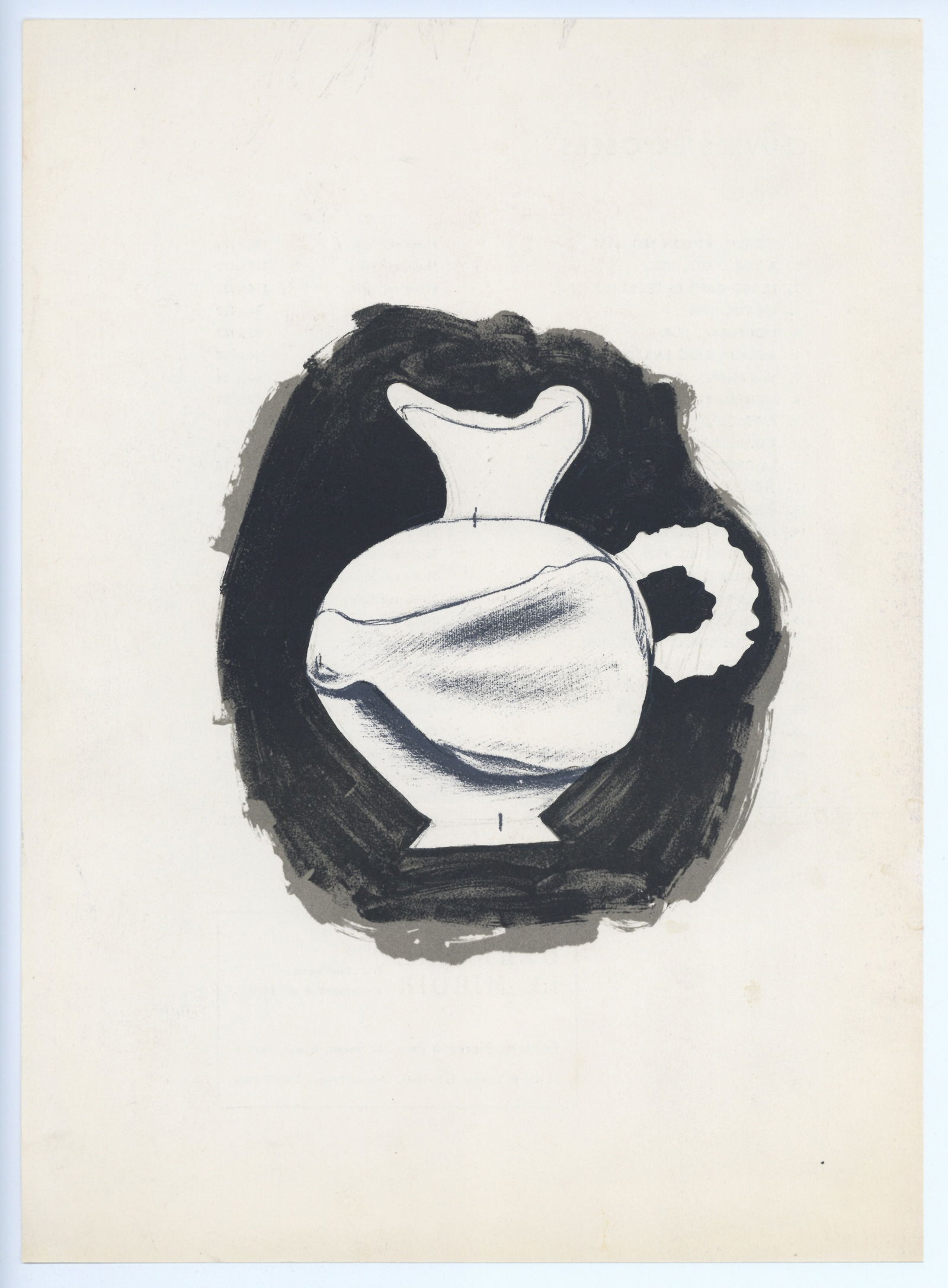 Georges Braque lithograph (Nature morte): Title: Georges Braque lithograph (Nature morte) Description: Medium: lithograph (after the painting). Printed in 1959 for the art revue Derriere le Miroir (issue number 115) and published in Paris by