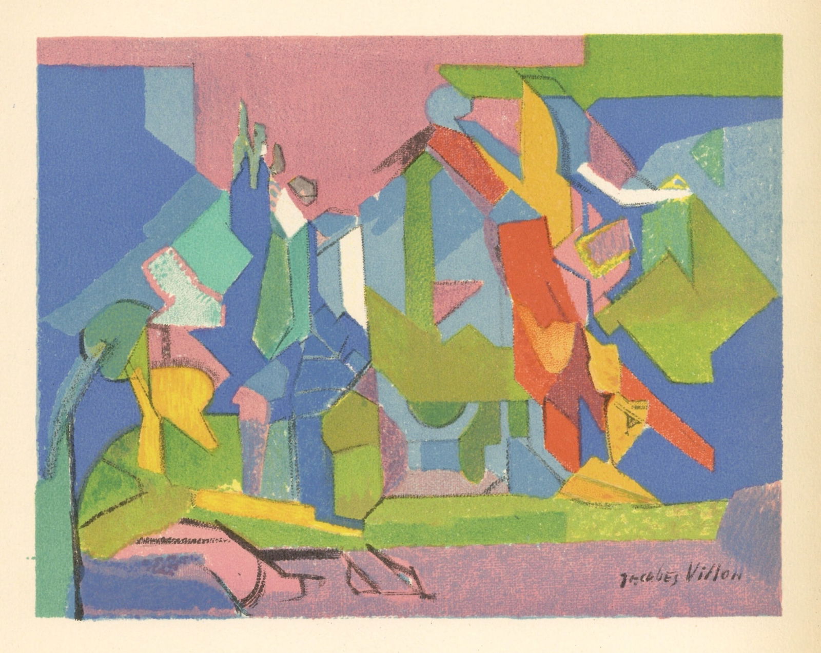Jacques Villon lithograph "Acrobate au saut perilleux": Title: Jacques Villon lithograph "Acrobate au saut perilleux" Description: Medium: lithograph (after the painting). Published by Louis Carré in 1948 for "L'Art Glorieux" in an edition of 1800.