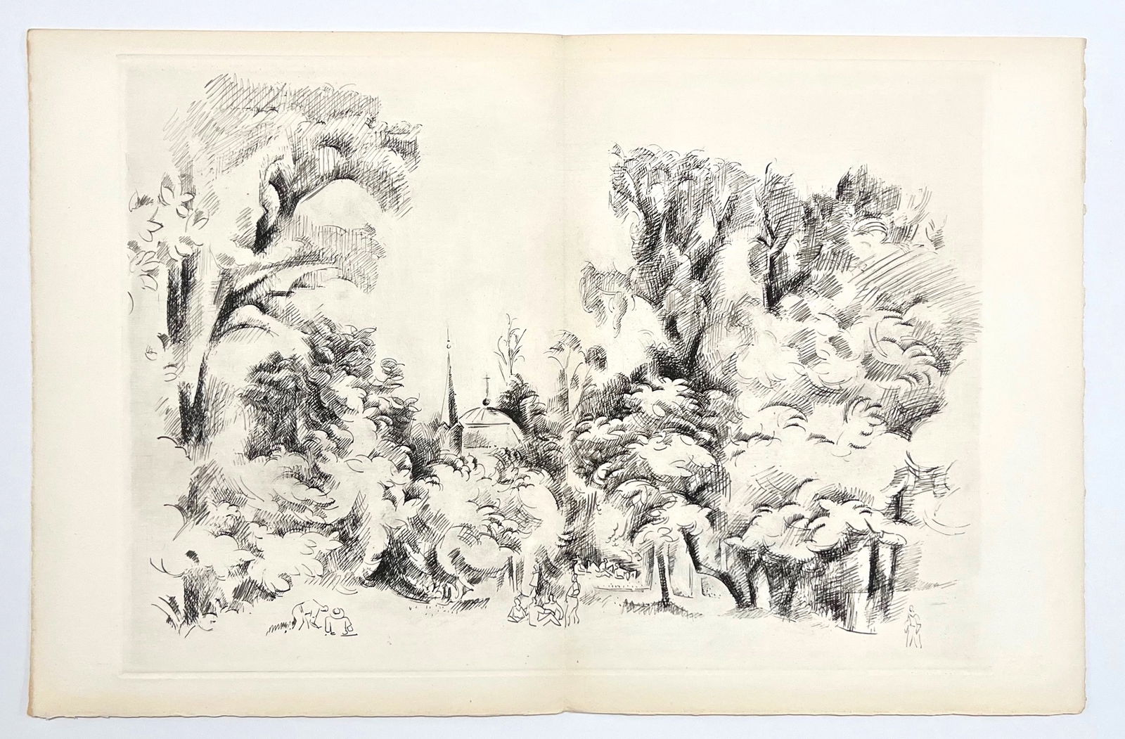 Andre Lhote original etching "Paysage du Lot": Title: Andre Lhote original etching "Paysage du Lot" Description: Medium: original etching. Printed in 1960 at the atelier Robbe in an edition of 200 on Marais paper for the rare "Eloge de Andre