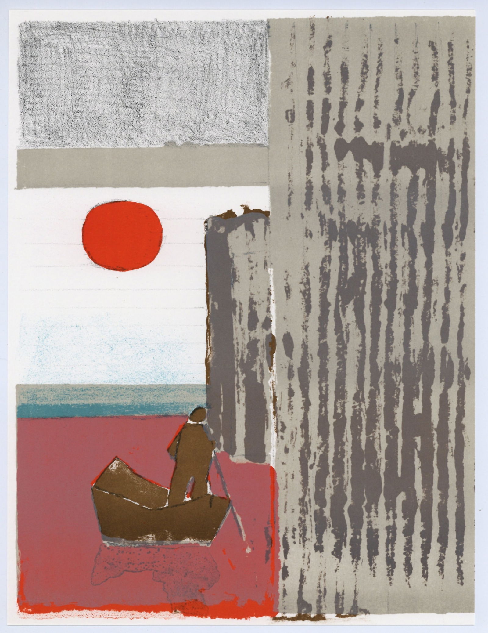 Paul Guiramand original lithograph: Title: Paul Guiramand original lithograph Description: Medium: original lithograph. Printed on Arjomari paper in 1969 at the Mourlot Freres atelier and published by Editions Richelieu in a limited edi