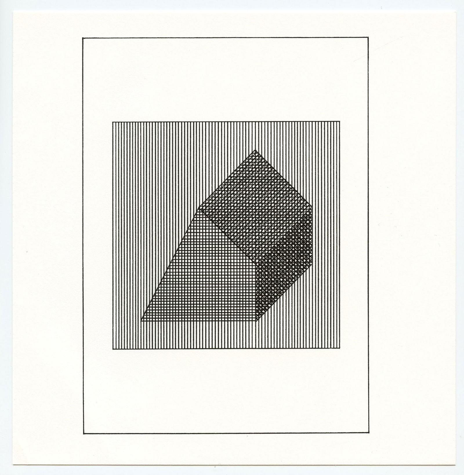Sol LeWitt silkscreen, edition of 1500: Title: Sol LeWitt silkscreen, edition of 1500 Description: Medium: silkscreen. Printed in 1984 for "Ficciones" and published by The Limited Editions Club in an edition of 1500. Size: 8 x 7 3/4 inches