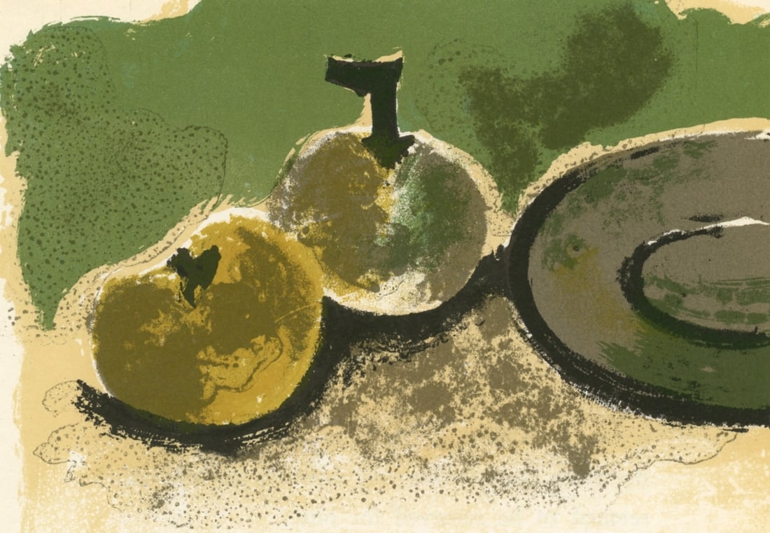 Andre Minaux "Nature morte" original lithograph: Title: Andre Minaux "Nature morte" original lithograph Description: Medium: original lithograph. Printed in Paris in 1962 by the atelier of Fernand Mourlot. Image size: 4 3/4 x 7 inches (120 x 177